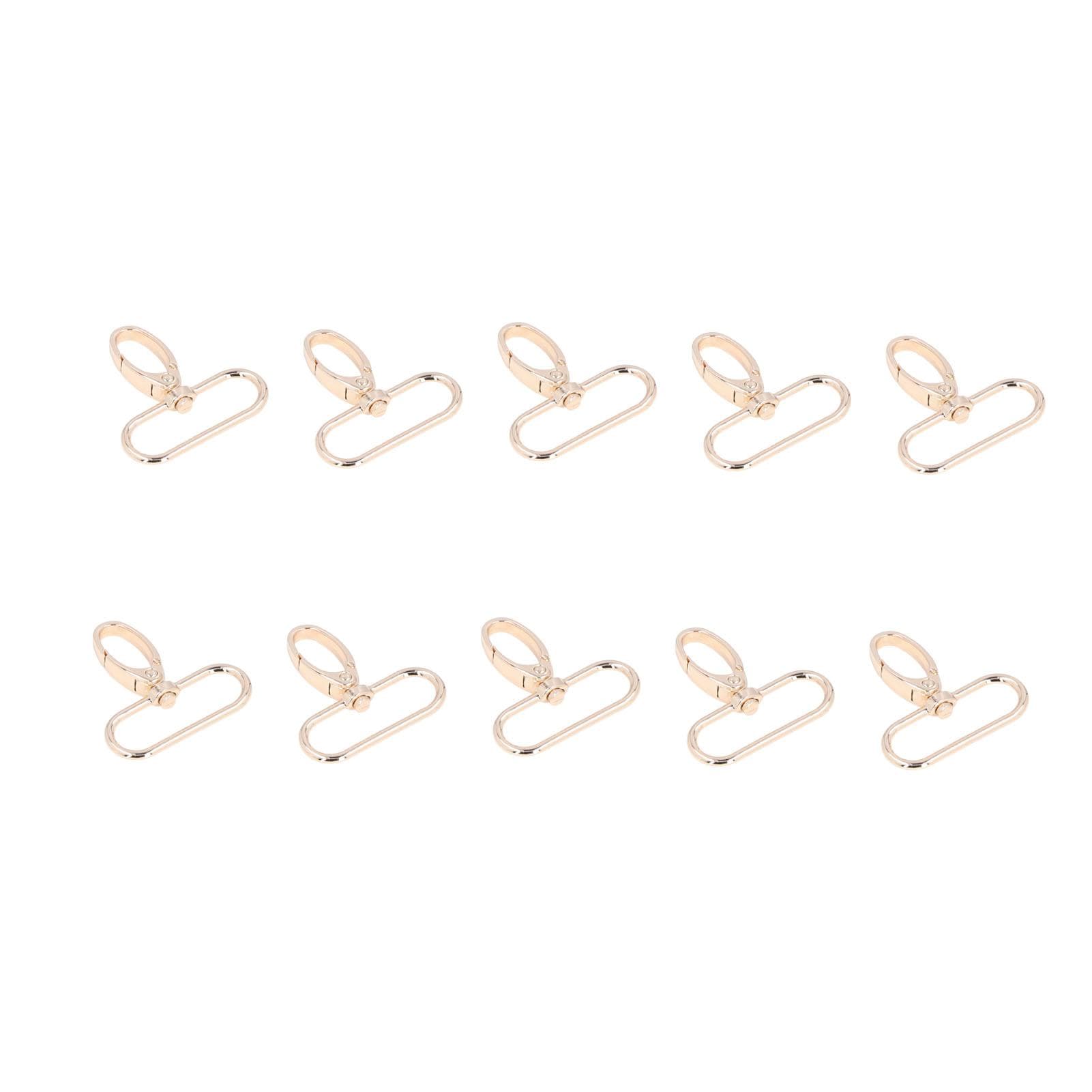 10PCS Keychain Hook 360 degrees Rotation Fine Workmanship Rotating Hook Clamp Keychain ClipLight Gold