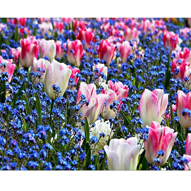 Diamond Painting Free Cross Stitch Kit Mosaic Embroidery Cross Stitch Tulips Picture Home Decor Gift 20X30CM