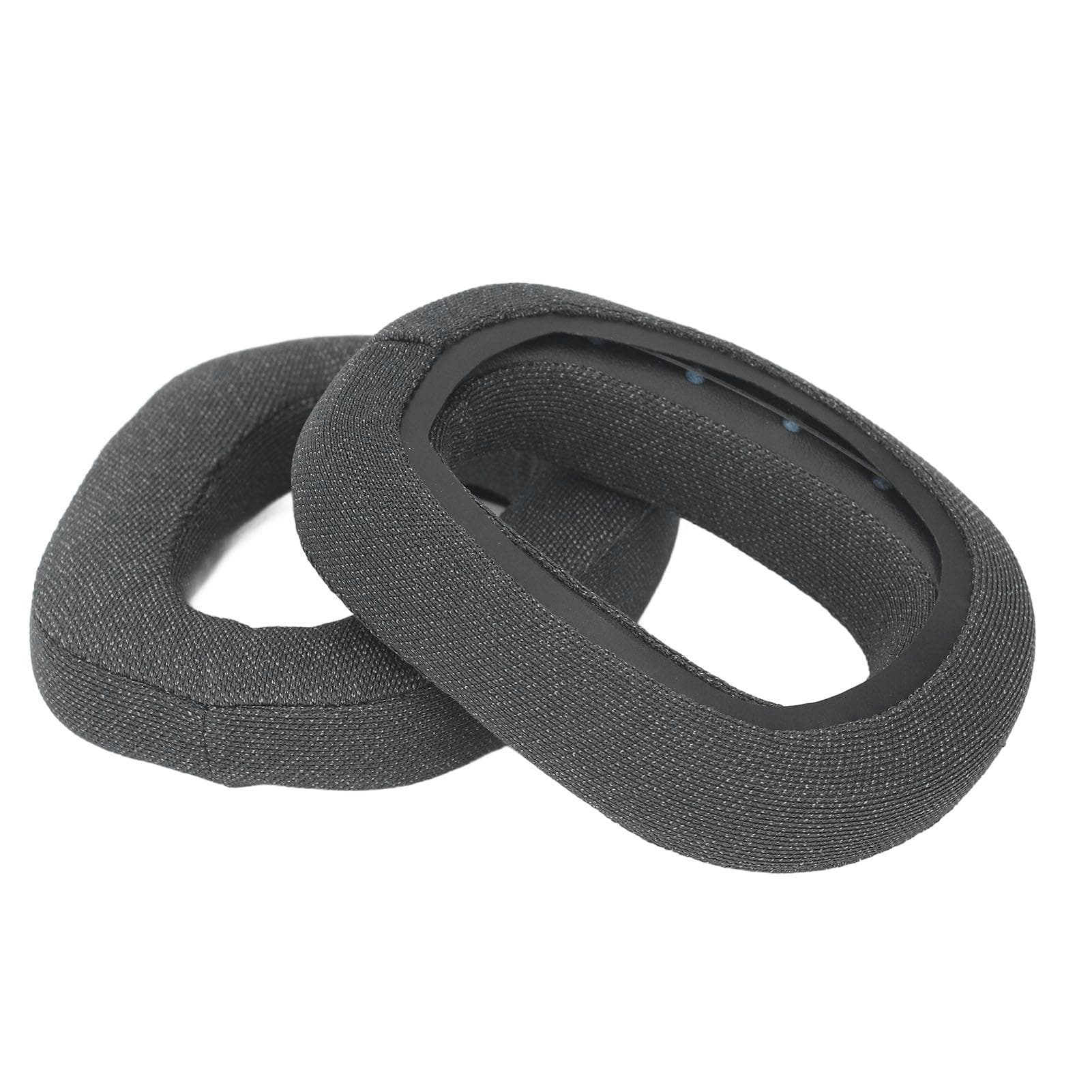 2pcs Replacement Ear Pads Professional Noise Insulation Breathable Cotton Linen Fabric Memory Foam black