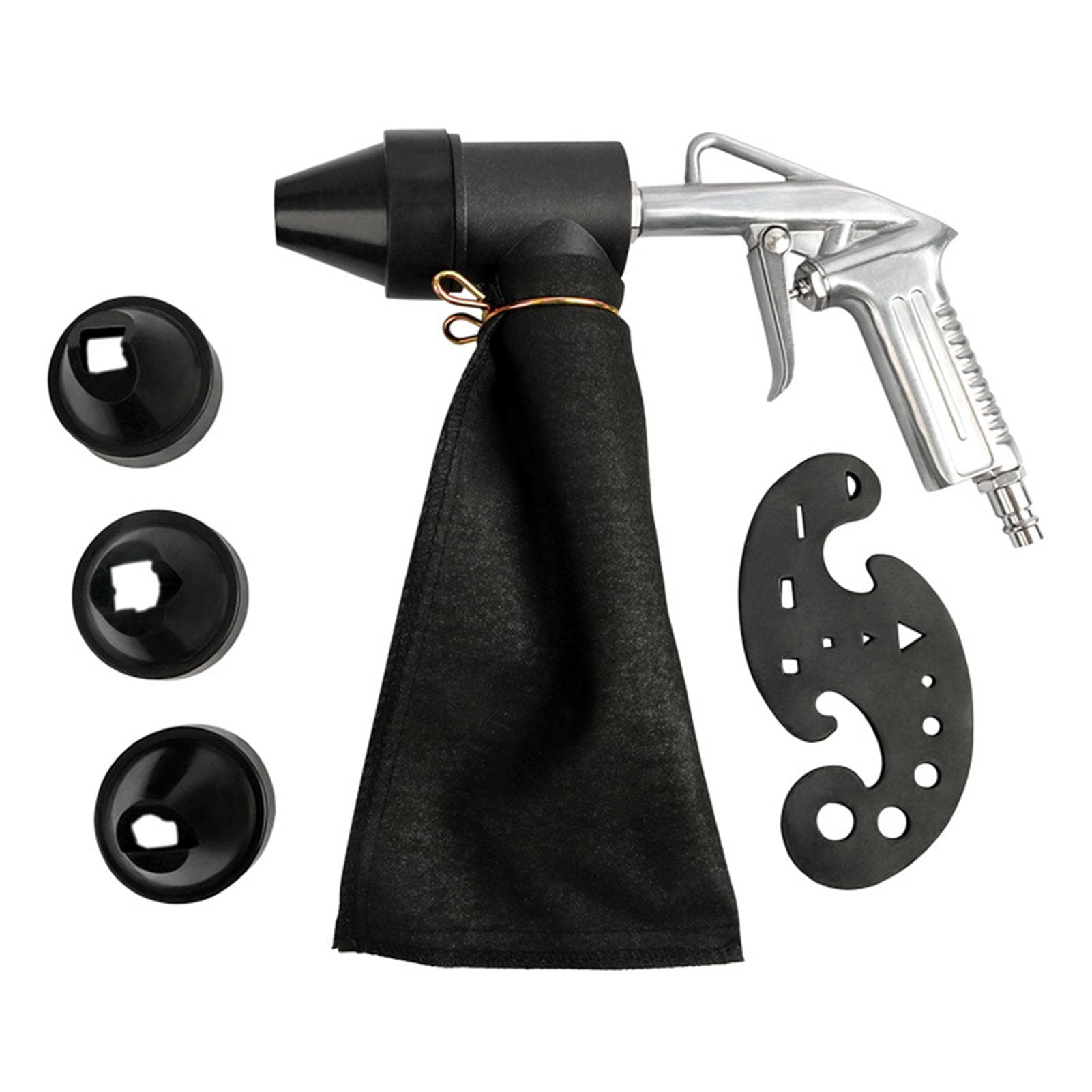 6PCS Pneumatic Sandblasting Machine Set Handheld Sand Blasting Machine with 450ml Sandblasting Bag EU style connector