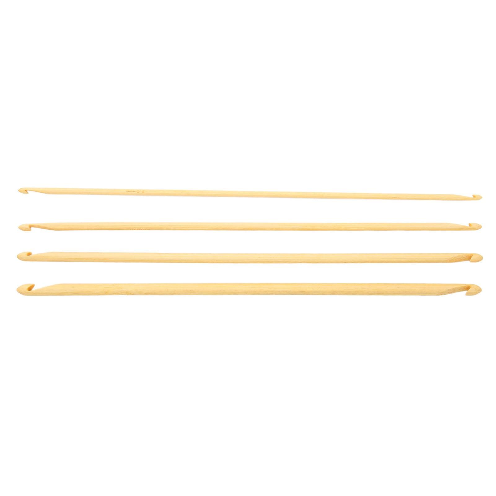 4Pcs Tunisian Crochet Hooks 9.4in Long Assorted Size Anti Slip Bamboo Double Ended Crochet Hooks