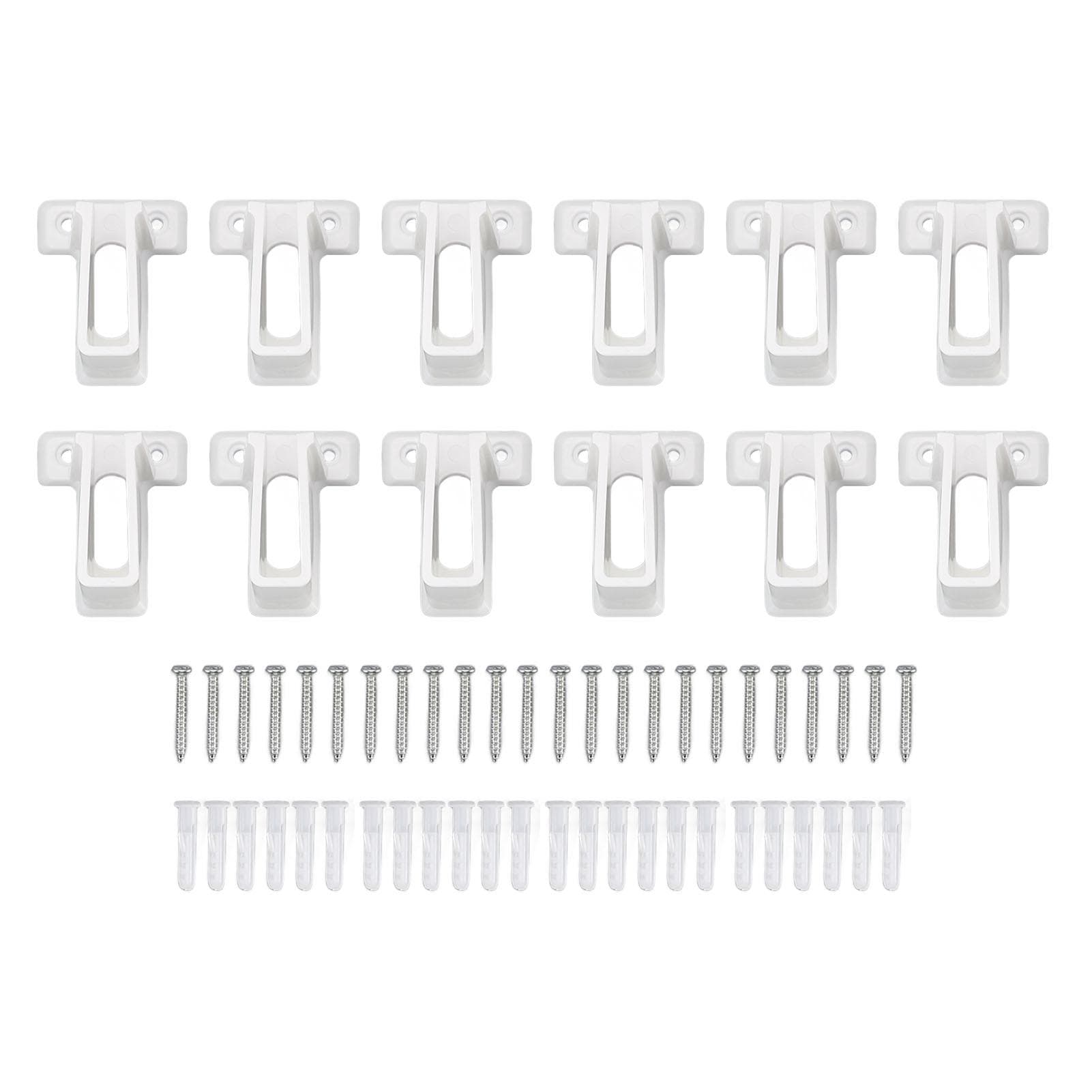 12 Pcs Wire Shelf End Bracket White Plastic Strong Load Bearing Closet Shelf Wall Bracket