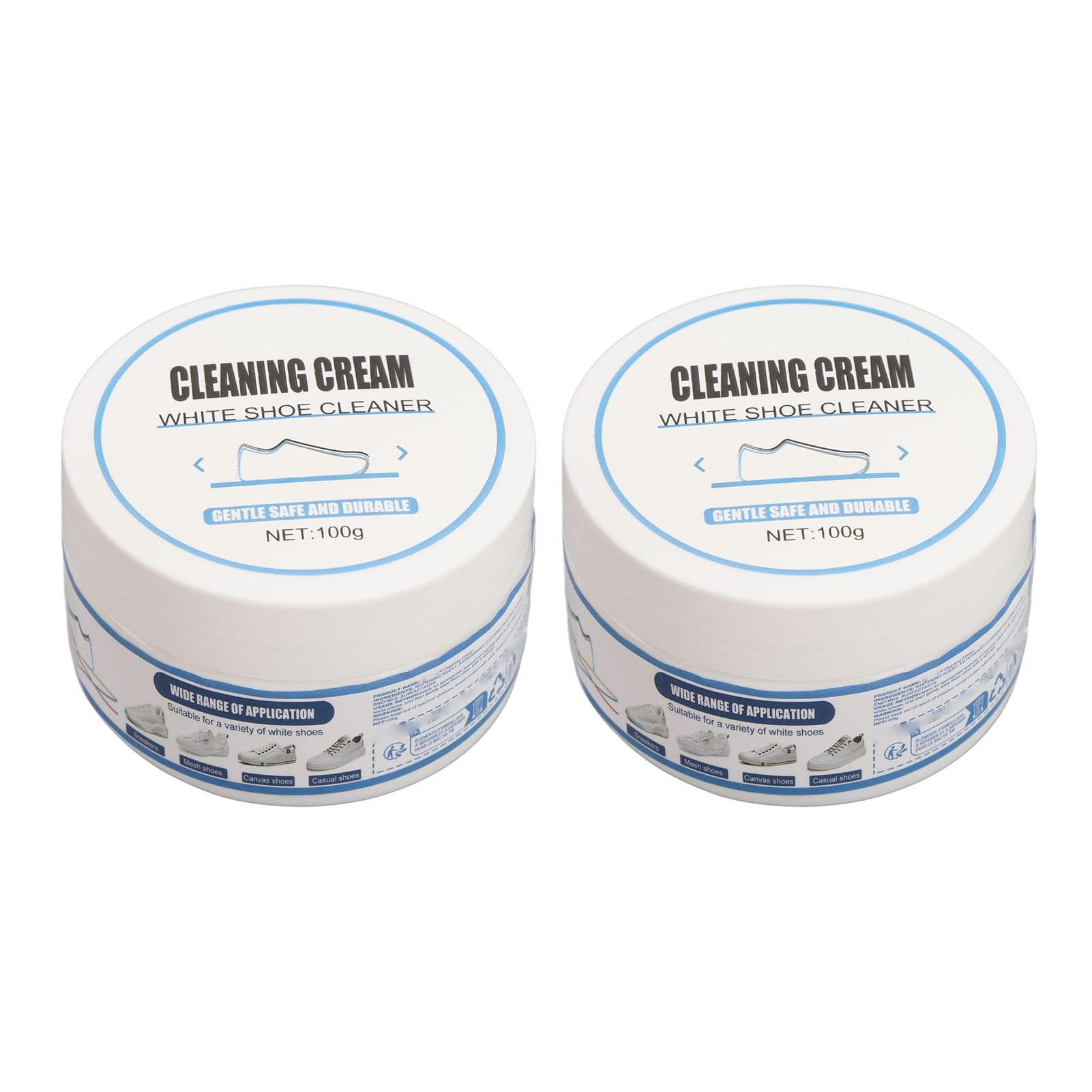 2pcs 100g Cleaning Cream With Sponge Multipurpose Cleaning Cream White Shoe Cleaner for Car