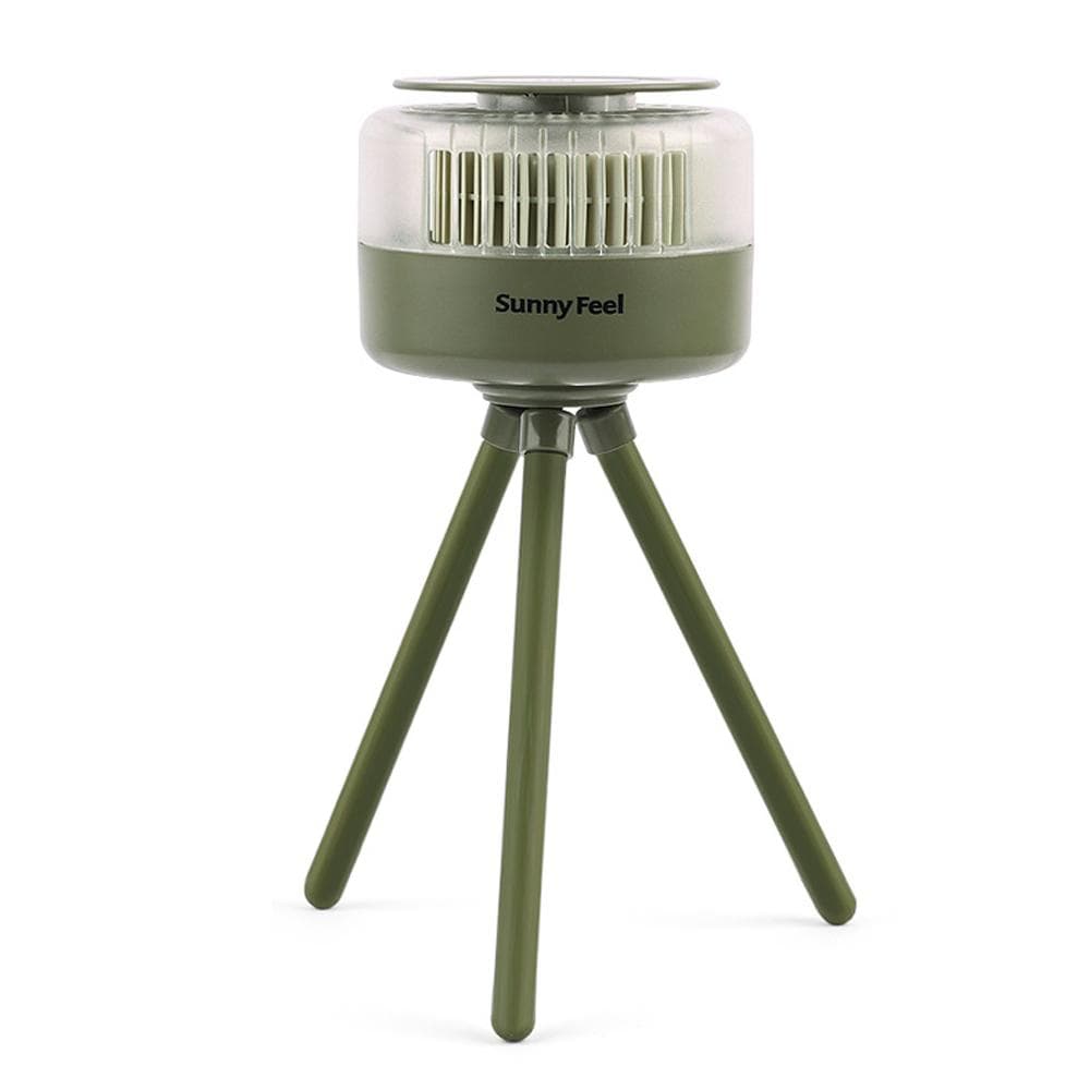 SunnyFeel Outdoor Camping Bladeless Fan Mosquito Repellent USB Rechargeable Desk Fan Portable Tent green