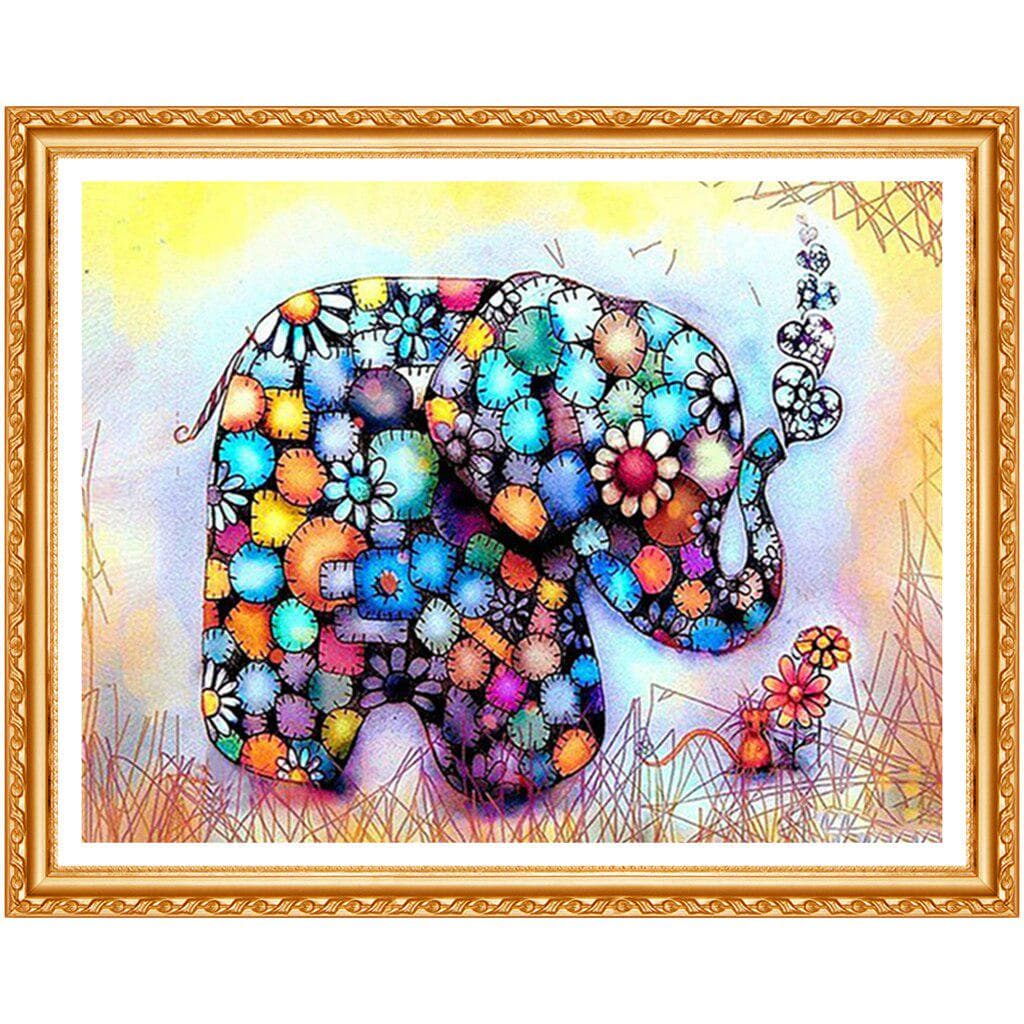 Round Drill Cartoon Elephant Picture Diamond Embroidery Full Kits Children Gift Handiwork Hobby 20X30CM
