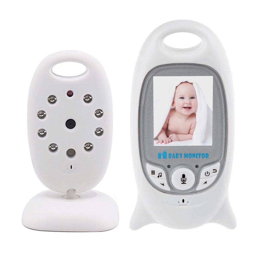 2 Display Video Baby Monitor with Camera and Audio Remote Wide View Two Way Audio Talk Infrared UK PLUG white