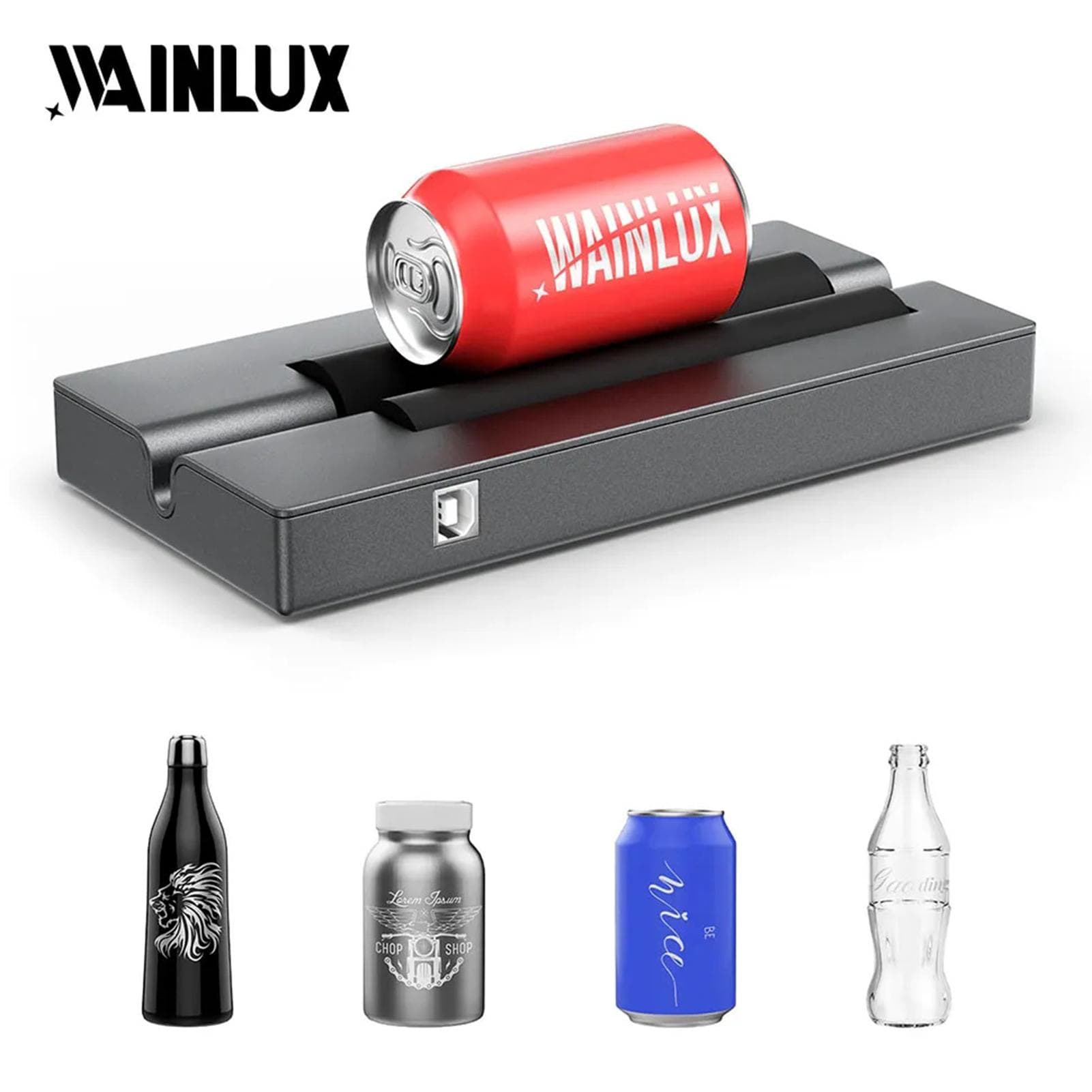 WAINLUX Rotary Rollor for 390mm Objects Engraving Diameter for Laser Engraving Cylindrical Objects grey
