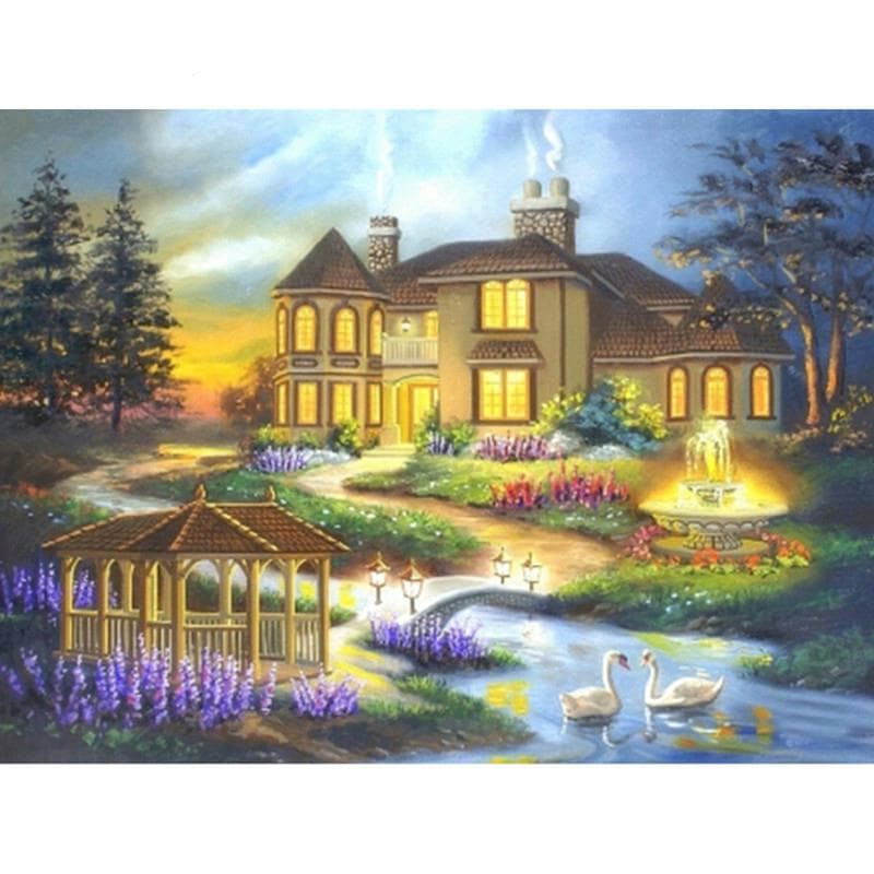 5D DIY Diamond painting Castle Embroidery Mosaic Cross Stitch Rhinestone decoration 20X30CM