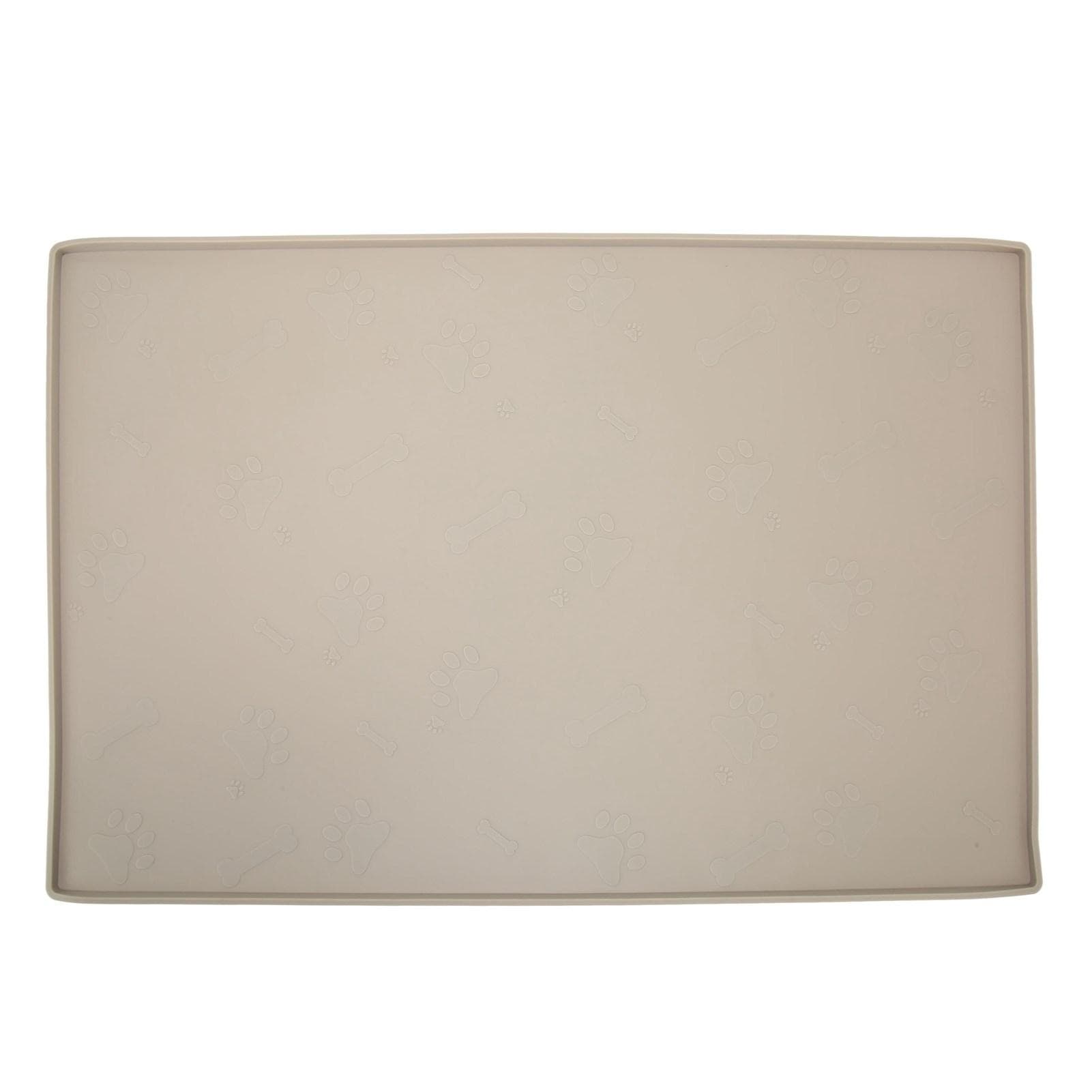 Pet Feeding Mat Prevent Spill Washable Dishwasher Safe Slip Proof Silicone Large Dog Placemat for beige