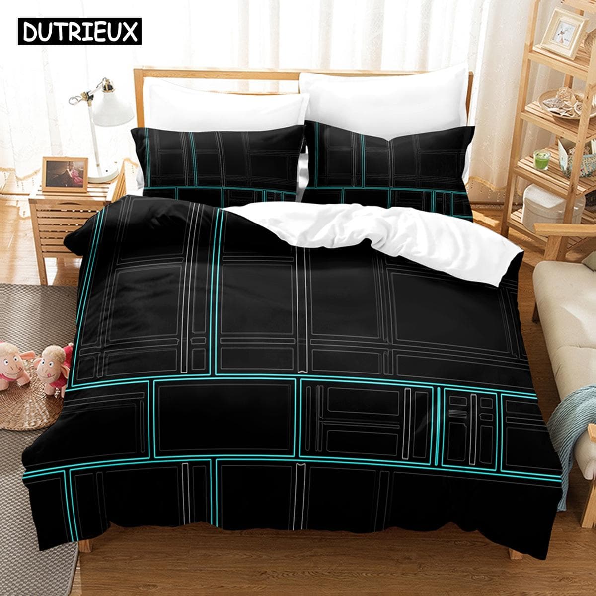 3D Digital HD Printing Of Four Bedding Sets And Three Sets Of Winter Beddings Quilt Covers Bed Sheets And Pillowcases Geometry EU single(135x200cm)