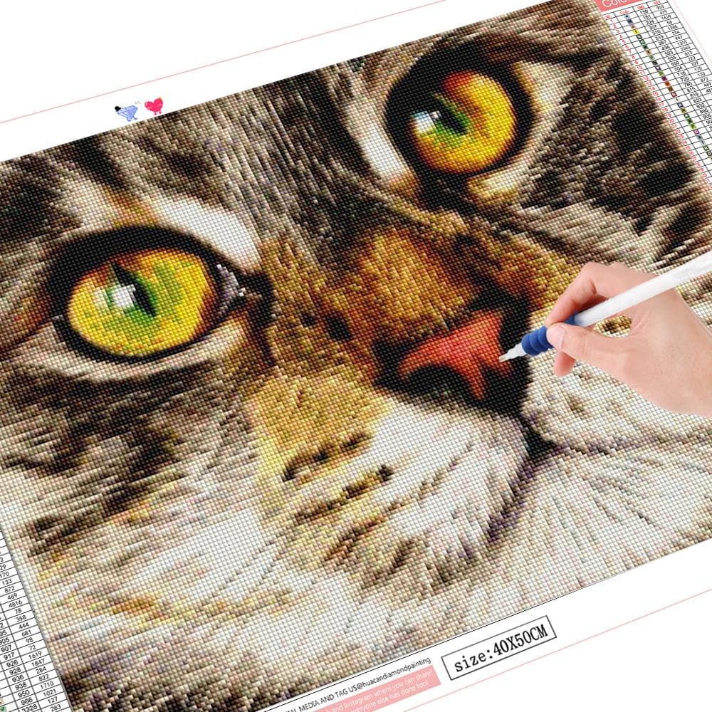 Animal Diamond Painting Full Round Drill Cat Home Decoration Embroidery Picture 20X30CM