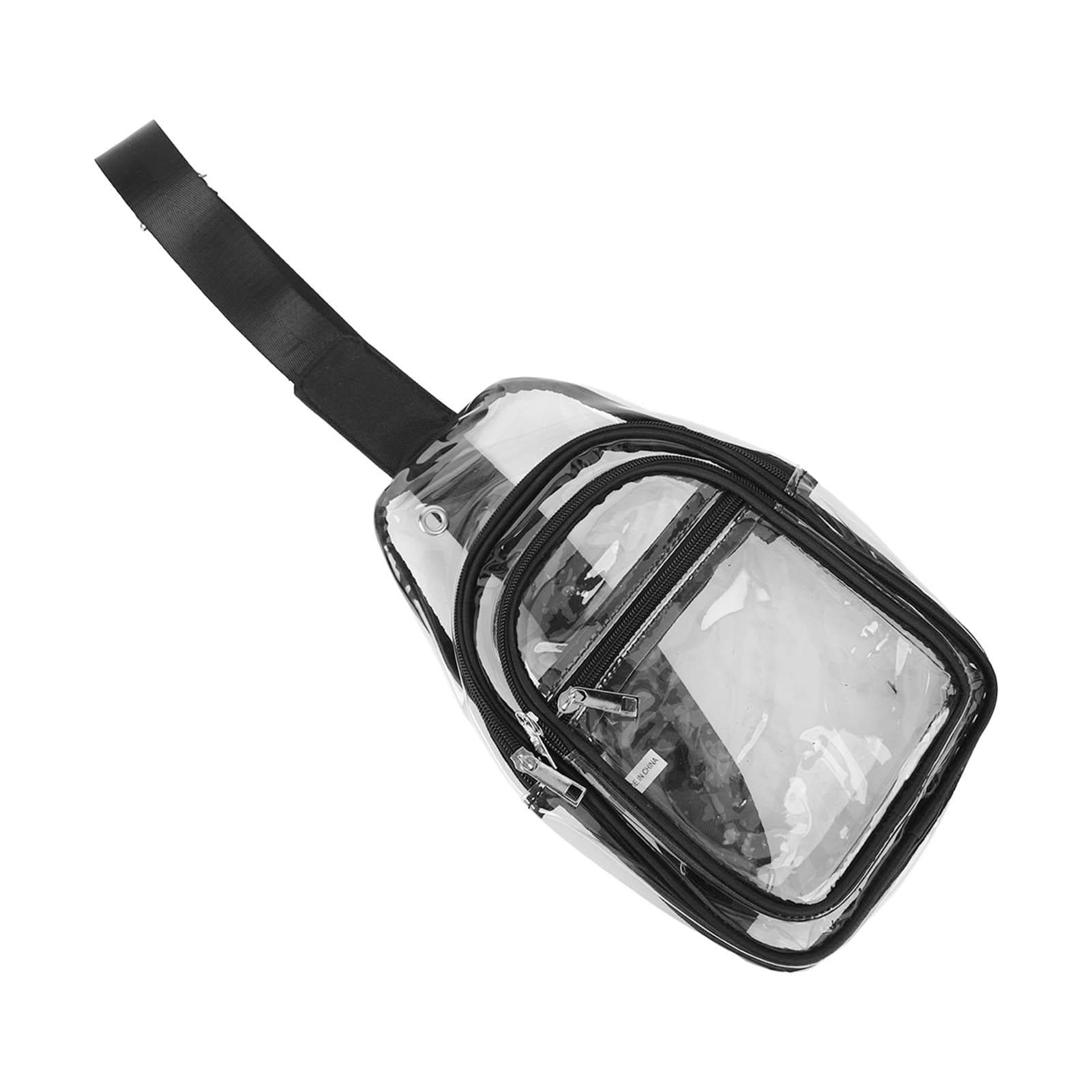 Clear Chest Bag Adjustable Breathable Straps Waterproof PVC Sling Bag with Multiple Pockets for
