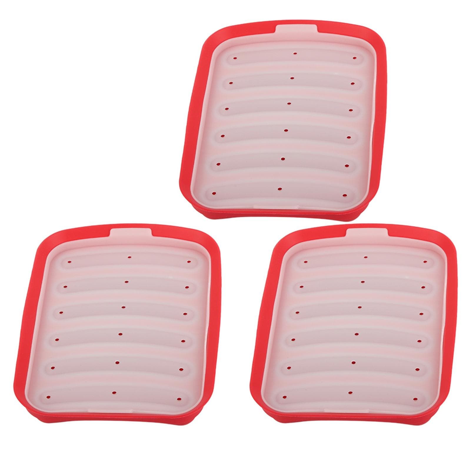 3PCS Sausage Hot Dogs Silicone Mold DIY Ham Making Mould Baby Food Supplement Baking ToolsRed red