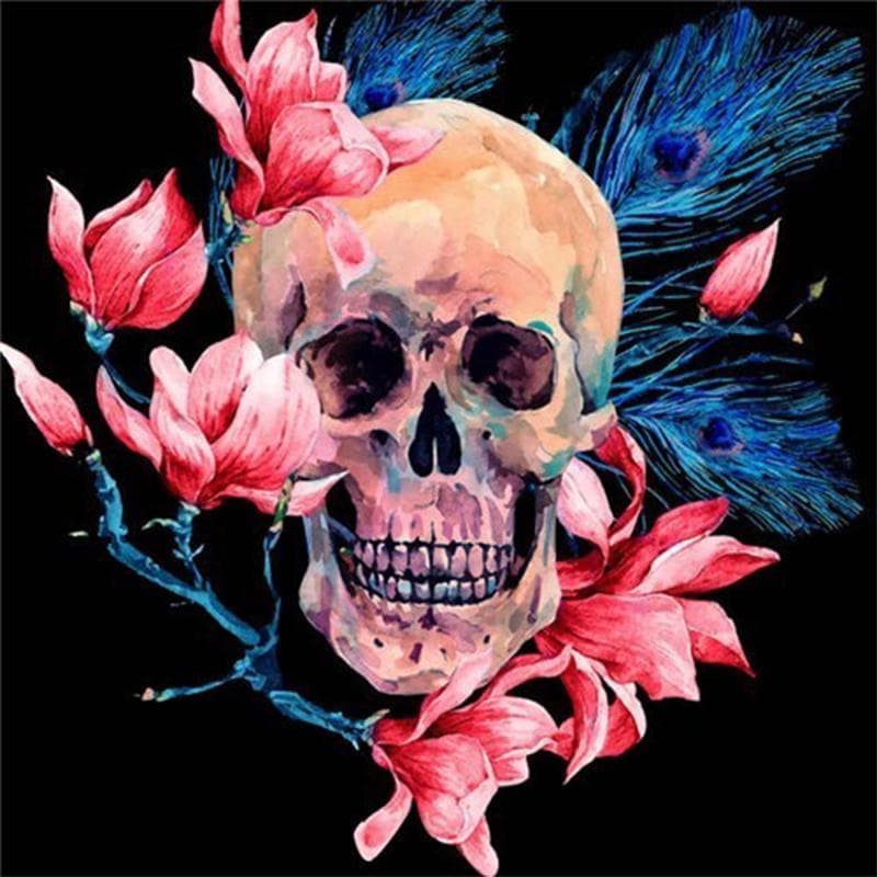 DIY Diamond Embroidery Diamond Painting Flower and Skull Diamond Cross stitch Mosaic Needlework Crafts Home decor 20X30CM
