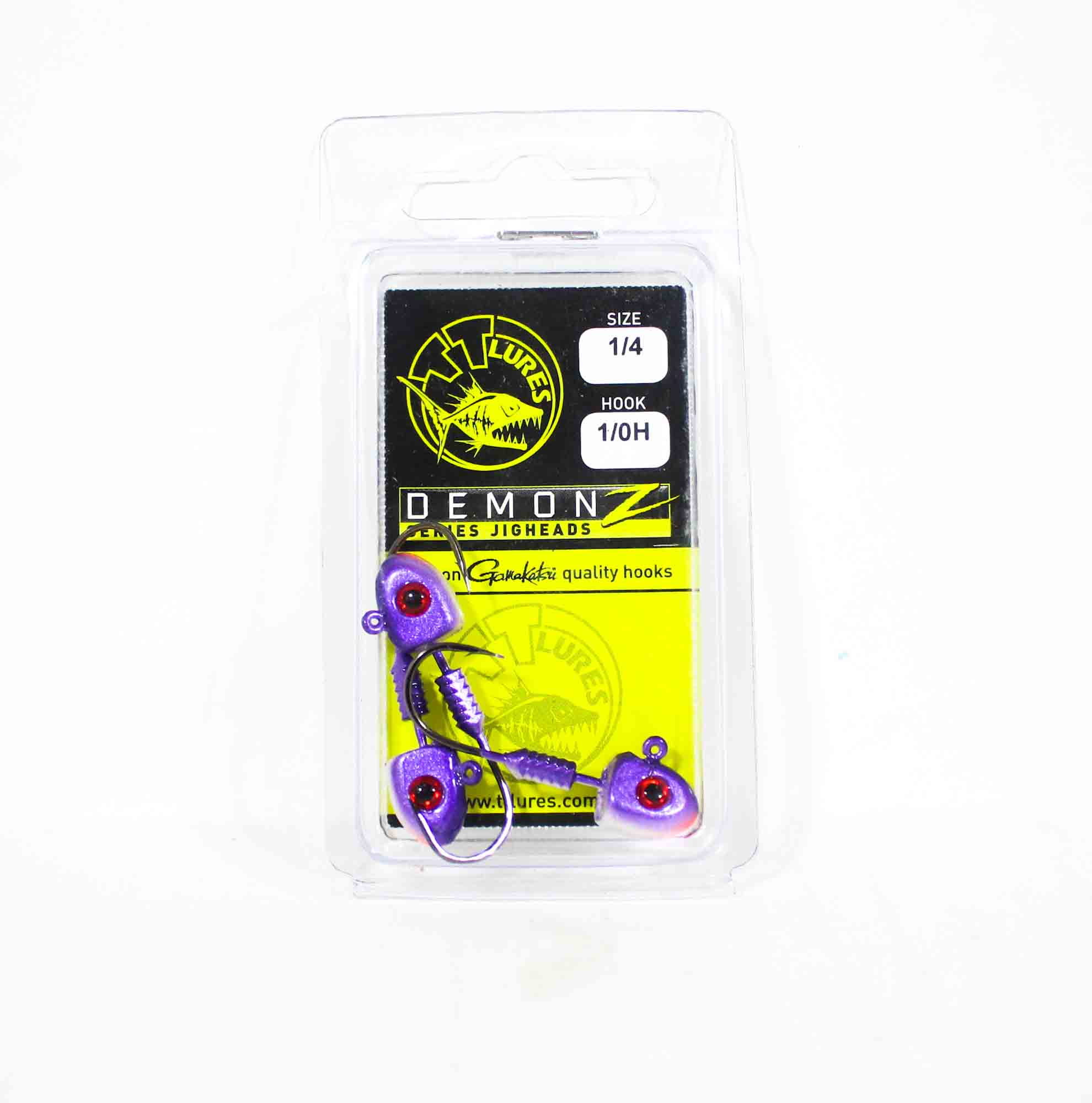 Tackle Tactics TT Demonz Jig Head 1/4oz 1/0H 3/pack Purple Minnow (7525)