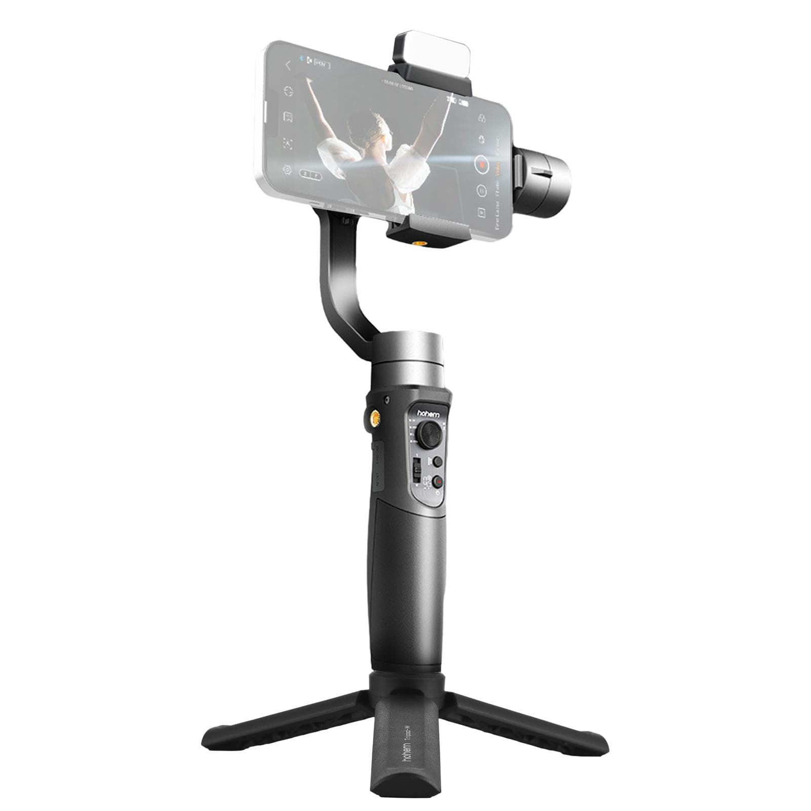 hohem 2024 iSteady Mobile+ 3-Axis Stabilizer Gimbal Stabilizer for Smartphone 280g/0.61lbs Payload with magnetic fill light black