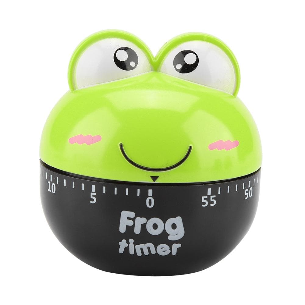 Cartoon Animal Shape Kitchen Timer Mechanical Counters Clock for Cooking Timing Tool(Green) Green