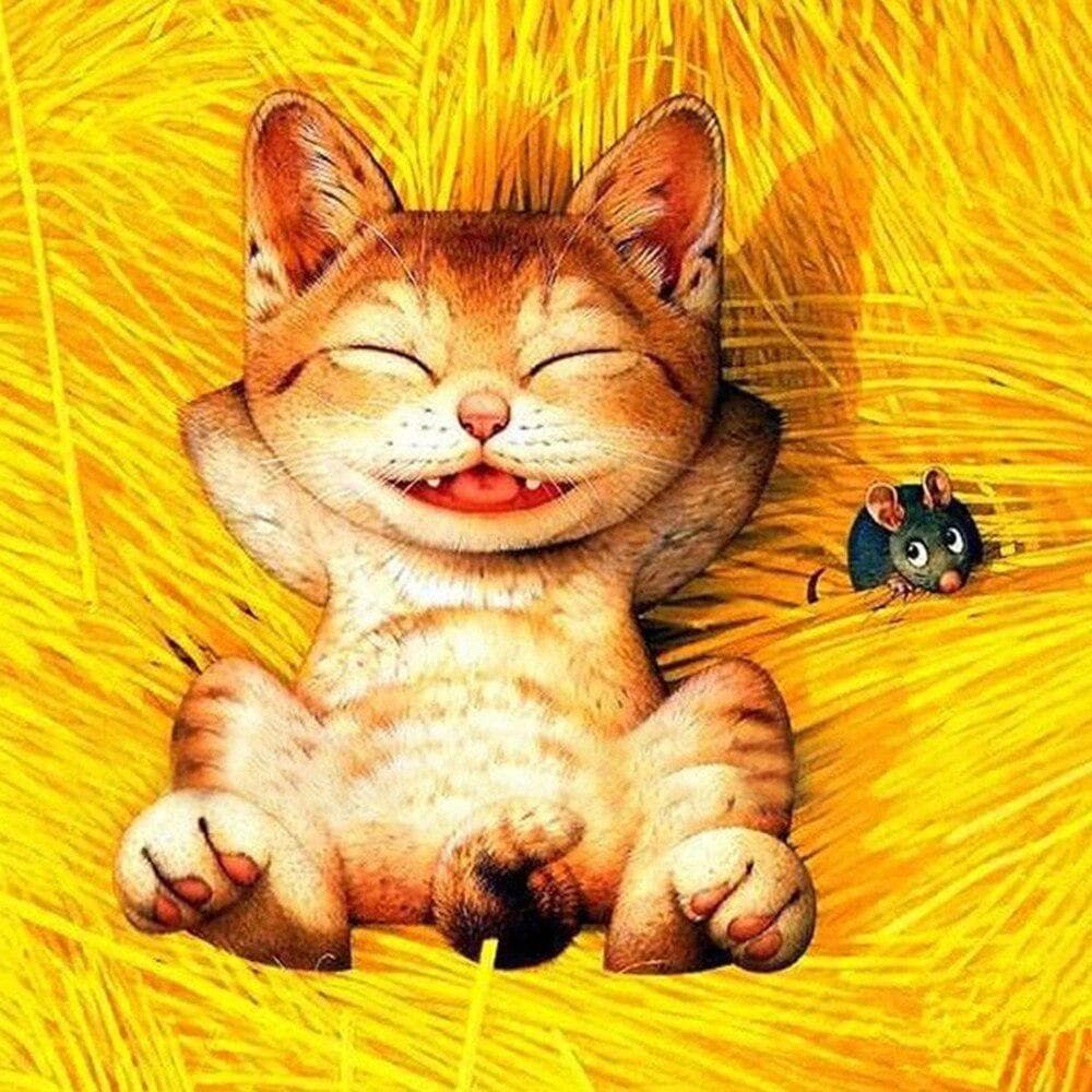 5D DIY Diamond Painting Cat Embroidery Cross Stitch Rhinestone Mosaic Home Decor 30X30CM