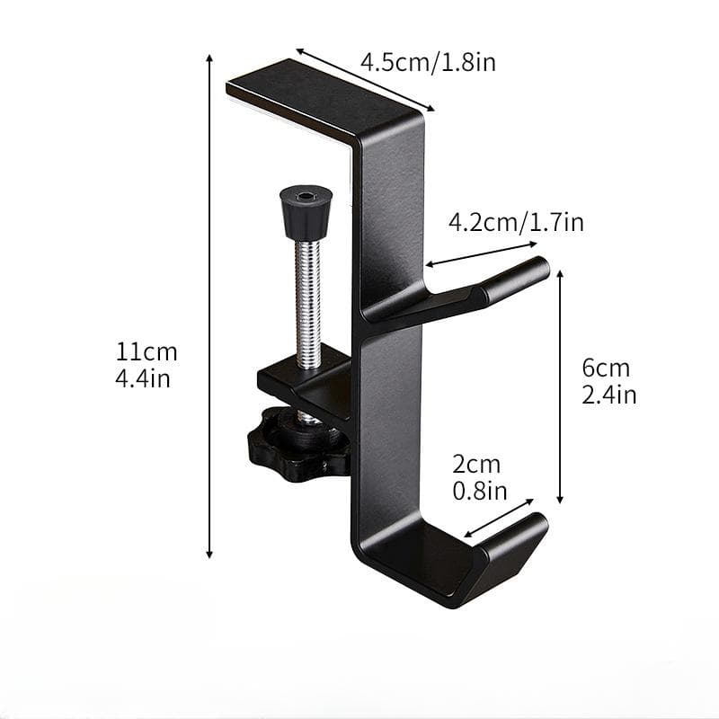 Portable Hanging Bag Hook Student Desk Side Hanging bag Artifact Removable mobile Handbag Holders Multi-functional Table Hook black