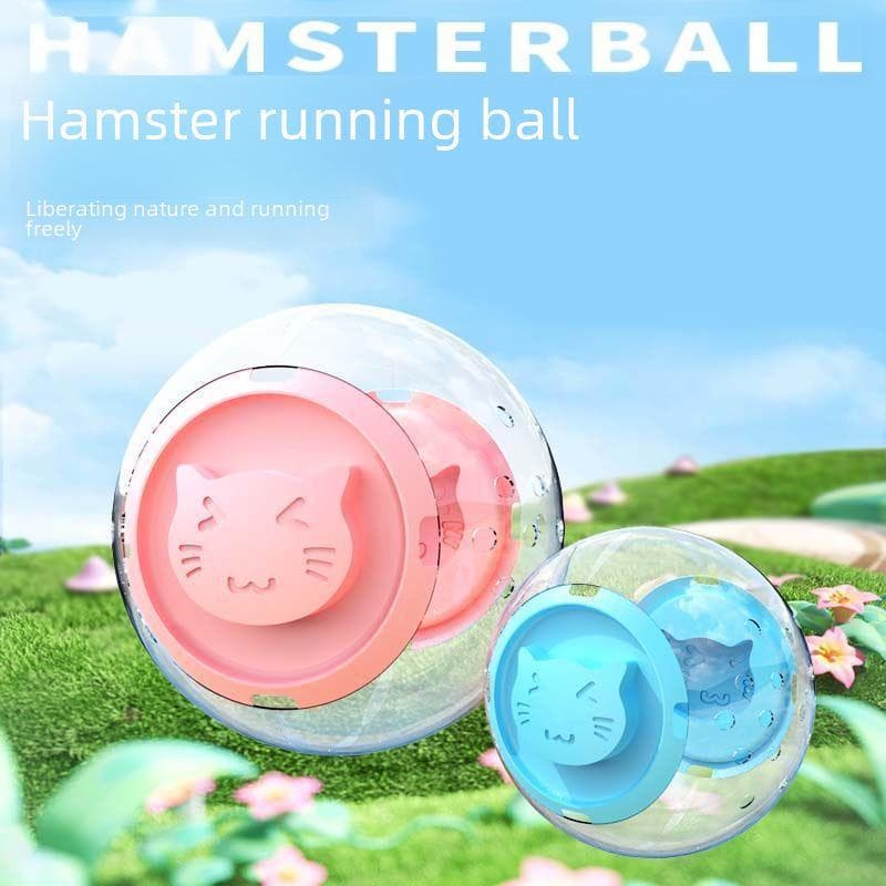 Golden Bear Hamster Running Ball and Wheel Set - Complete Collection of Exercise Toys and Supplies for Hamster Cages 12cm diameter pink