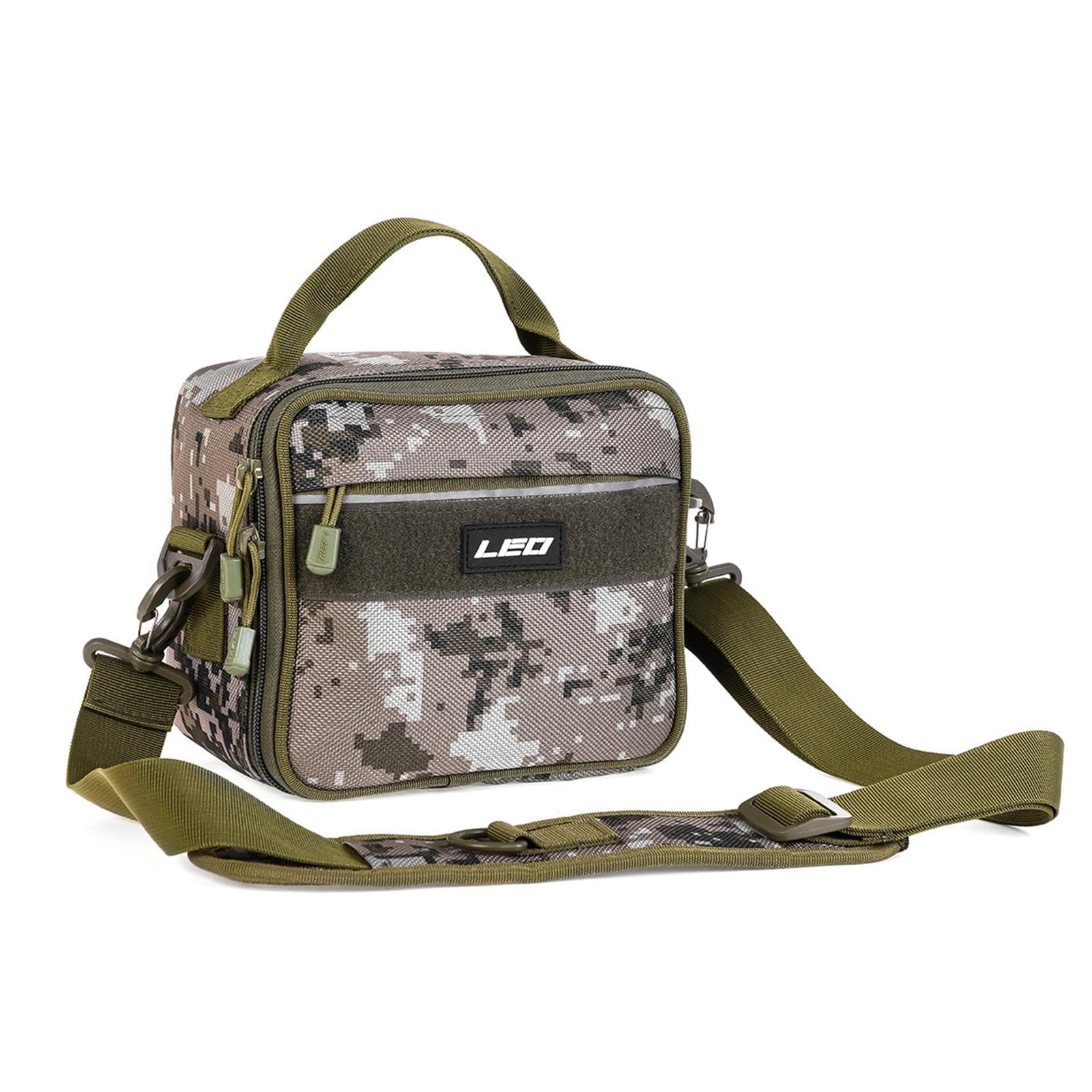 Fishing Tackle Bag Water-resistant Outdoor Fishing Storage Bag Shoulder Bag Handbag camouflage