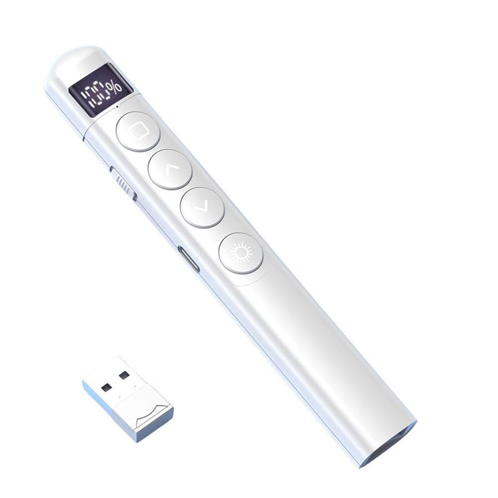 Laser Presentation Pointer 2.4G Wireless Demonstration Remote Control Pen for PowerPoint PPT 0 white