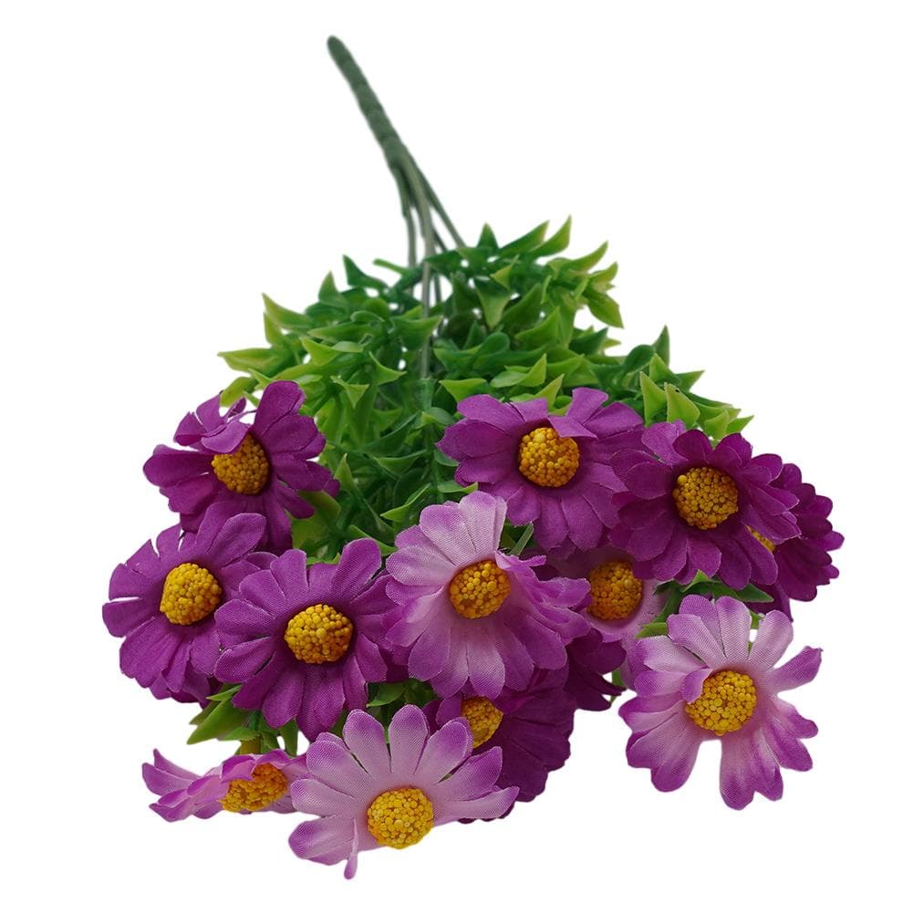 5 Branch Artificial Flowers Cute Fake Plants For Wedding purple
