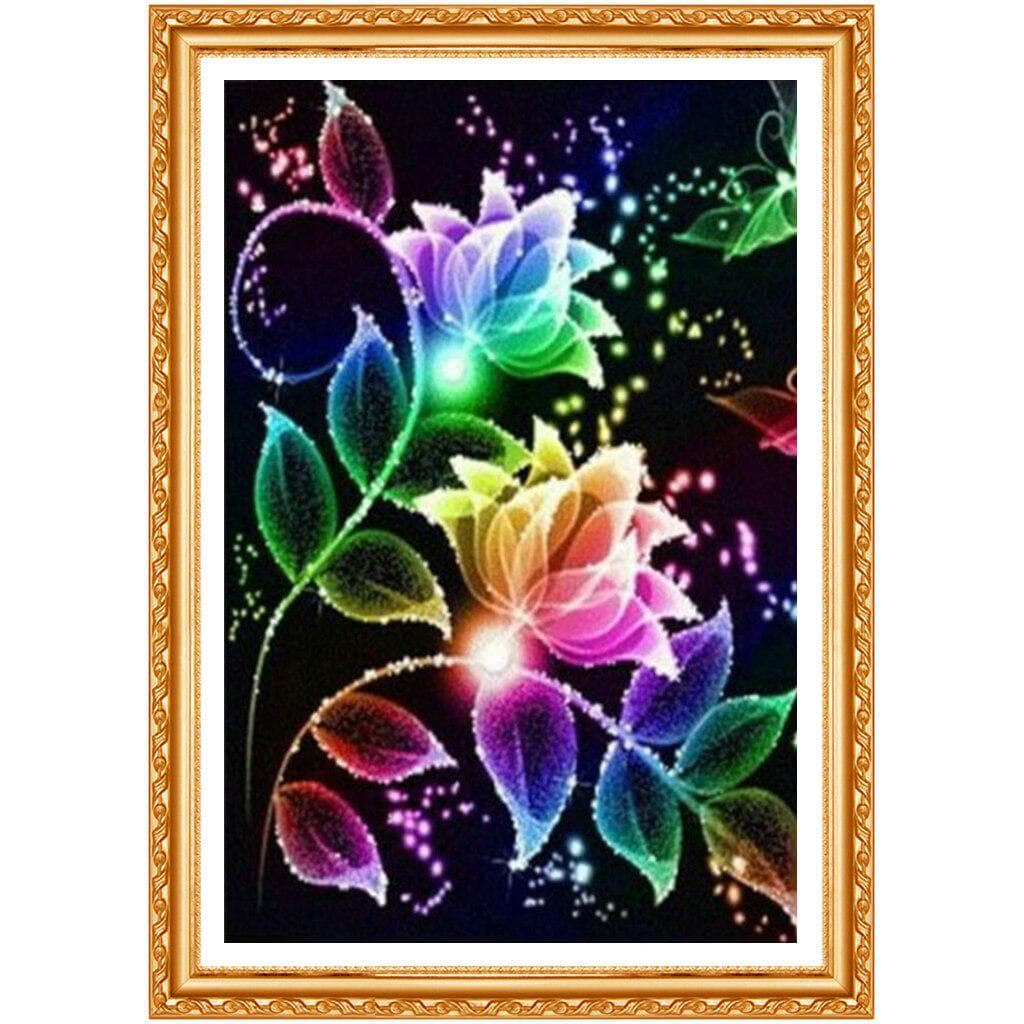 Color Flowers,5d Diamond Painting Full Diamond Picture of Rhinestones Cross-stitch Christmas Gifts 20X30CM