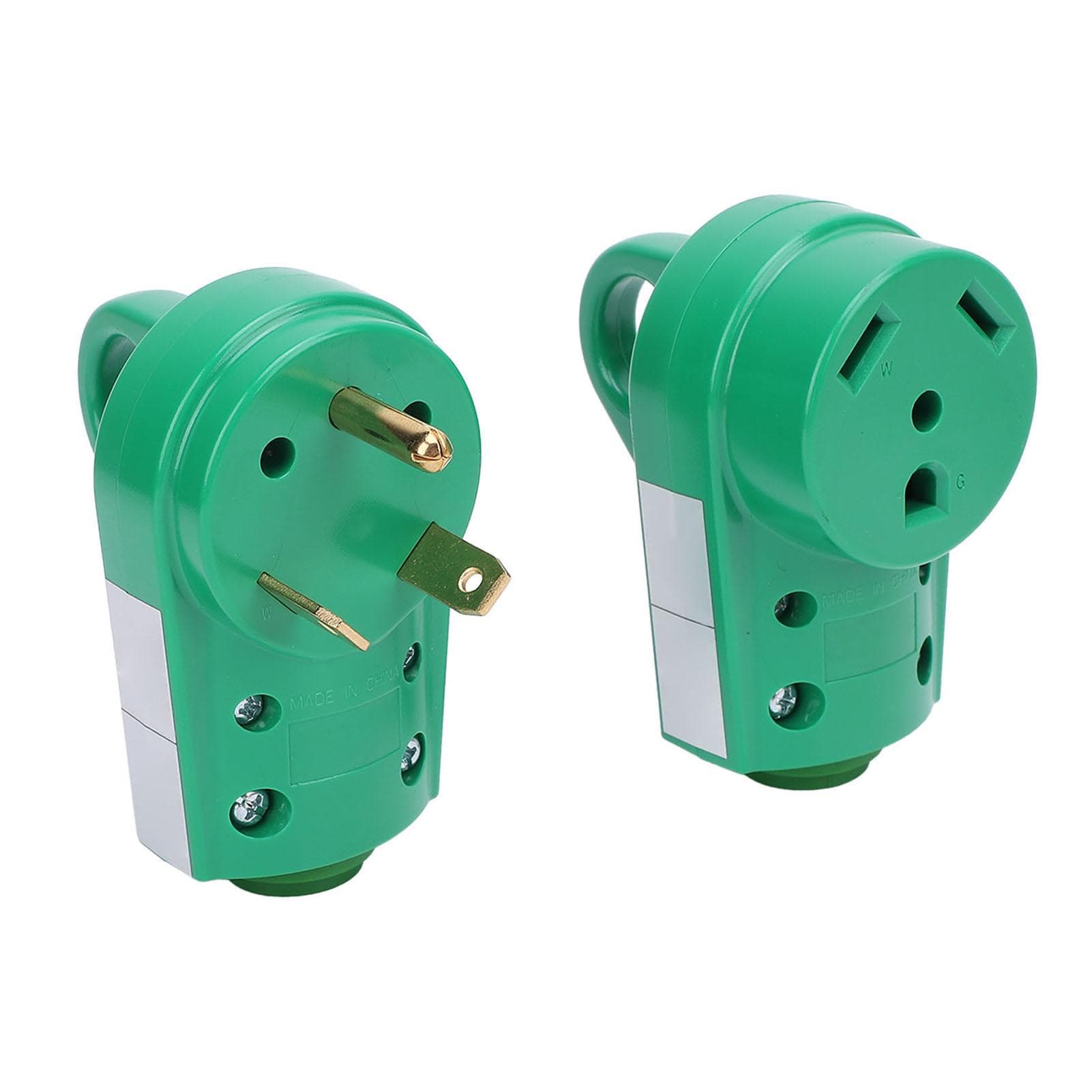 RV Male and Female Plug Set TT30P TT30R 30A Heavy Duty RV Male and Female Receptacle Plug for