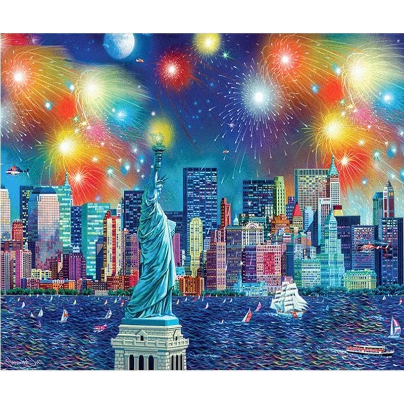 5D DIY Diamond Painting City Fireworks Embroidery Cross Stitch Rhinestone Mosaic Home Decor 20X30CM