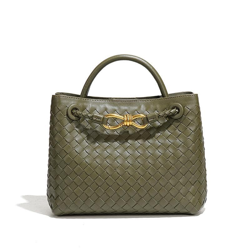 Fashionable and Niche Hand-held Women's Bag with A Bow, Hand-woven Metal, and A Casual, Large-capacity Single-shoulder Crossbody Bag