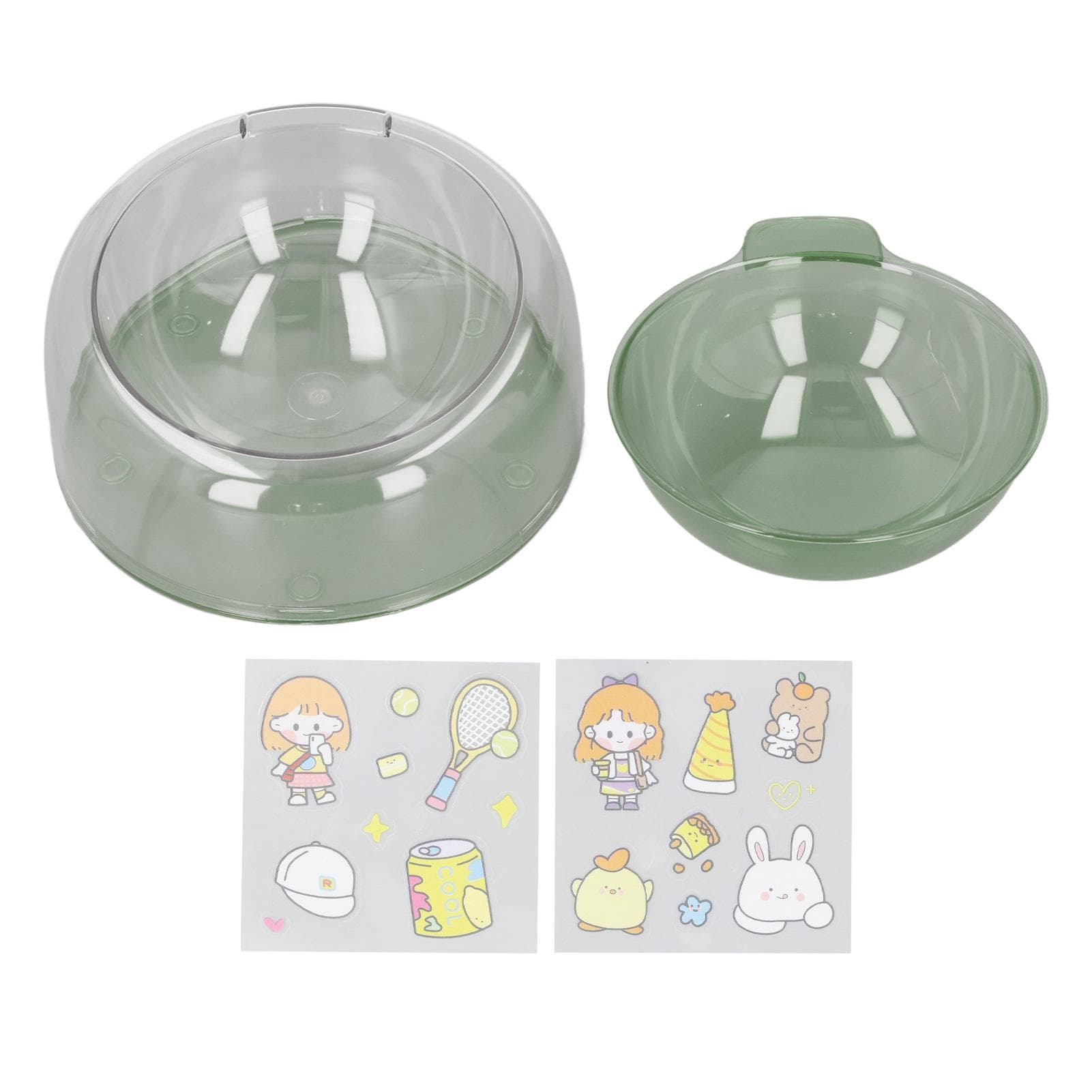 Slanted Cat Food Bowl 500ml Transparent Detachable Stand Enhanced Health Sturdy Tilted Dog Dish green
