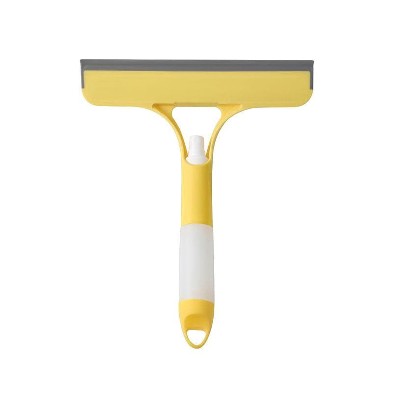 Household Multifunctional Glass Cleaning Tool With Watering Can 3-In-1 Mirrors Glass Scraper Window Scraper yellow