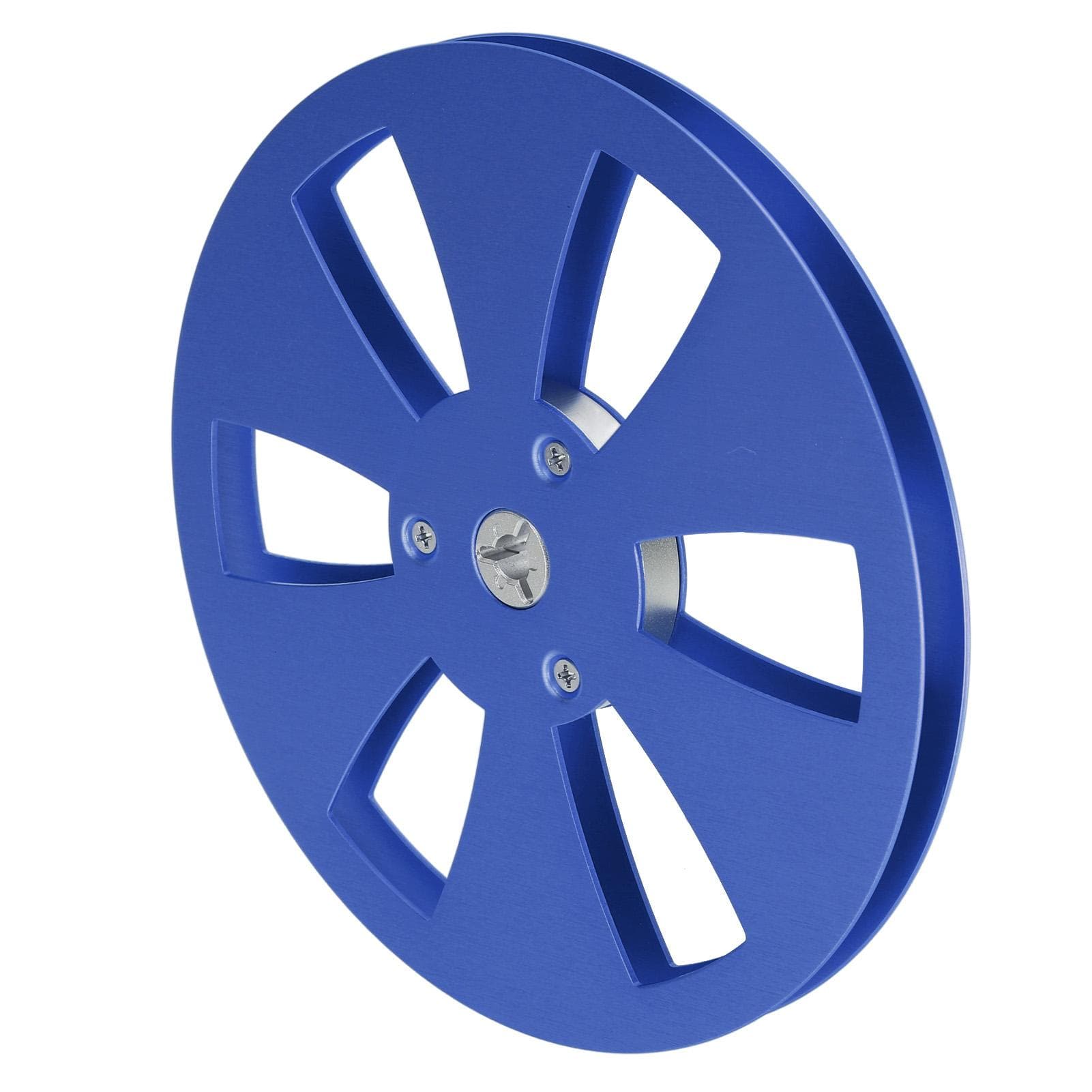 14 7 Inch Empty Tape Reel 6 Hole Aluminum Alloy Universal Open Reel Sound Tape Empty Reel for NAB blue