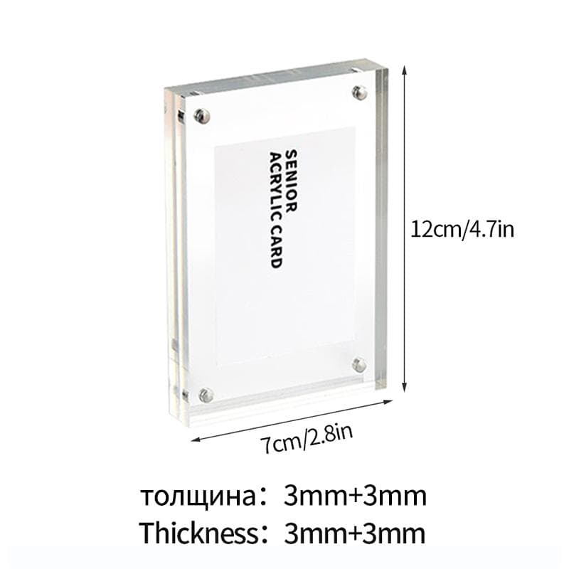 Transparent Acrylic Picture Frame Magnetic Double Sided Photo Frame Kpop Photocard Holder Album Poster Tag Display Stand Desktop AS picture
