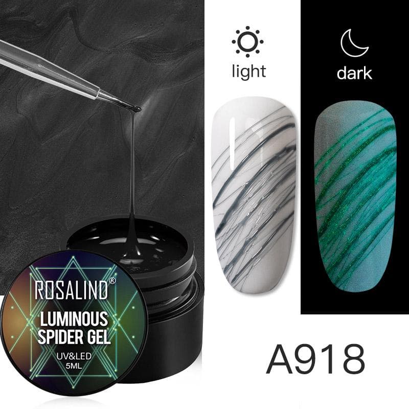 ROSALIND 8 Colors Luminous Spider Gel Bright For Nail Art Design LED/UV Lamp