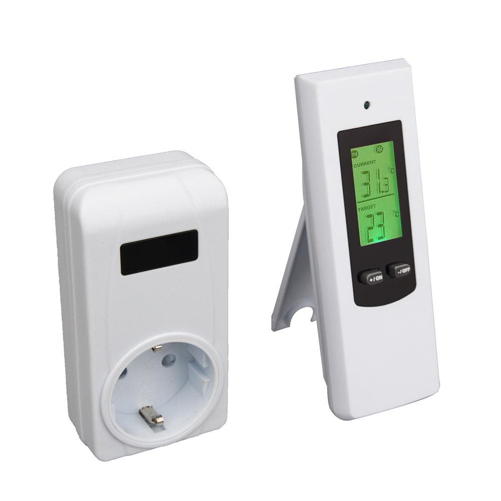 Household Wireless Thermostat Controller and Socket Set Heating Cooling Modes Object Temperature EU Plug multicolour