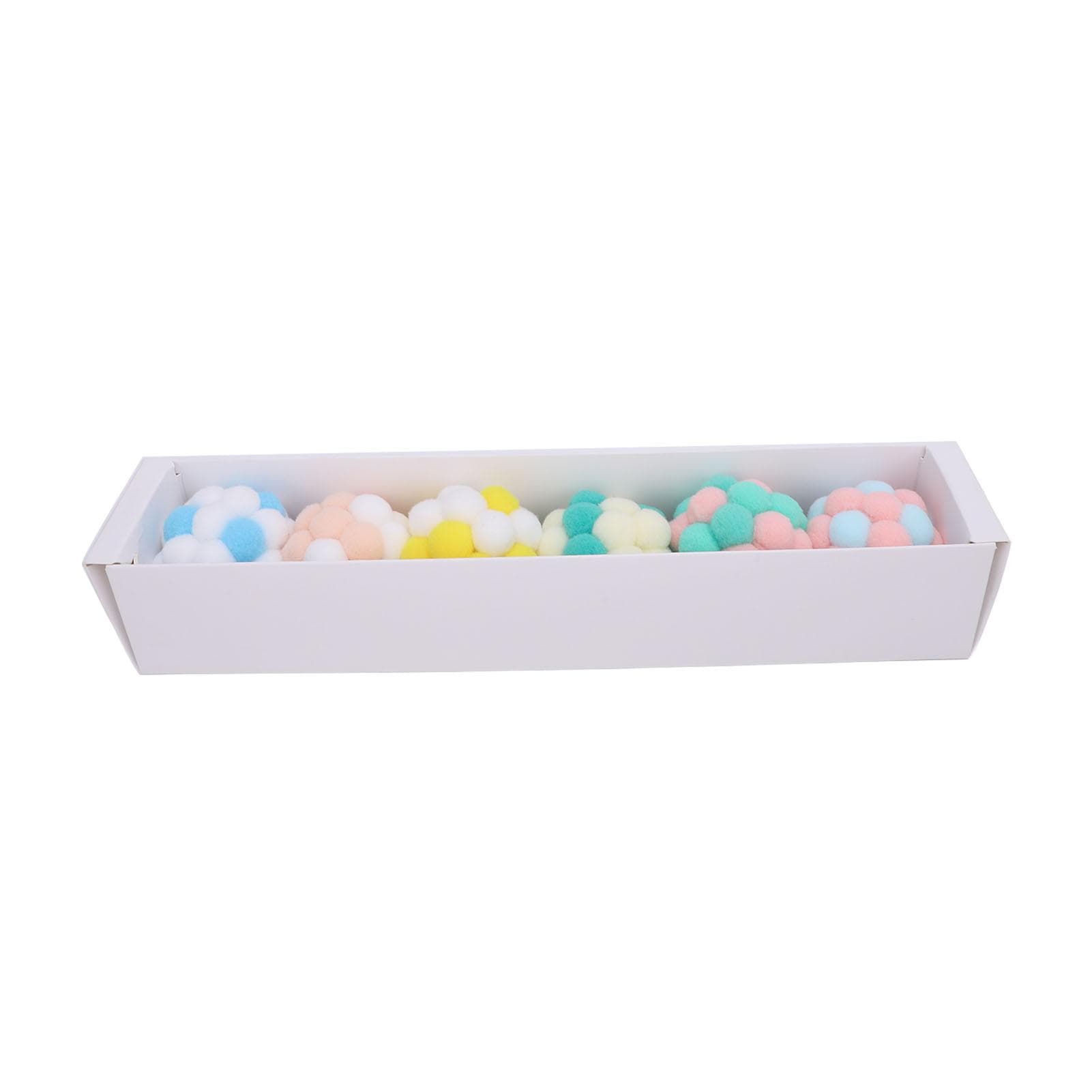 6pcs Plush Cat Toy Ball with Bell Inside Soft Safe Interactive Cat Chew Toy Ball for Kittens Kitty