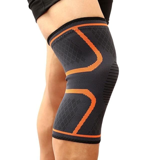 1PCS Fitness Running Cycling Knee Support Braces Elastic Nylon Sport Compression Knee Pad Sleeve for Basketball Volleyball XXL orange