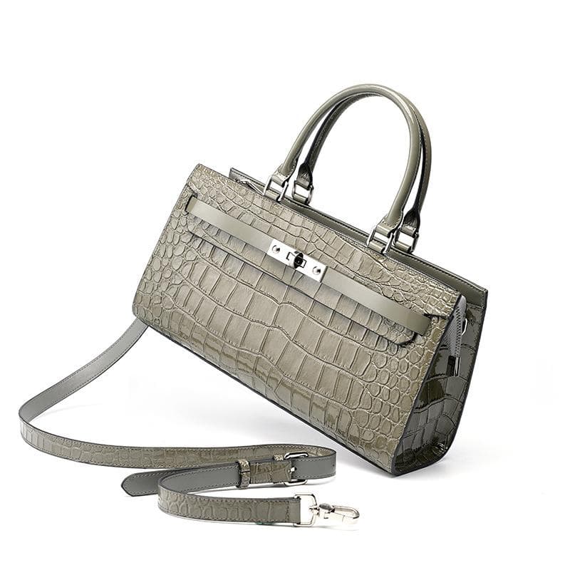 Bag Alligator Leather All-in-one Women's Hand Bill Shoulder Crossbody Bag gray