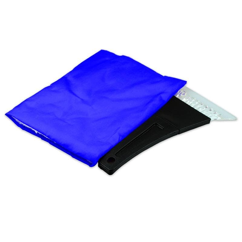 Ice Snow Shovel With Plush Warm Gloves Cleaning Ice Scraper Removal Tool For Car Window Outdoor Winter Tools blue