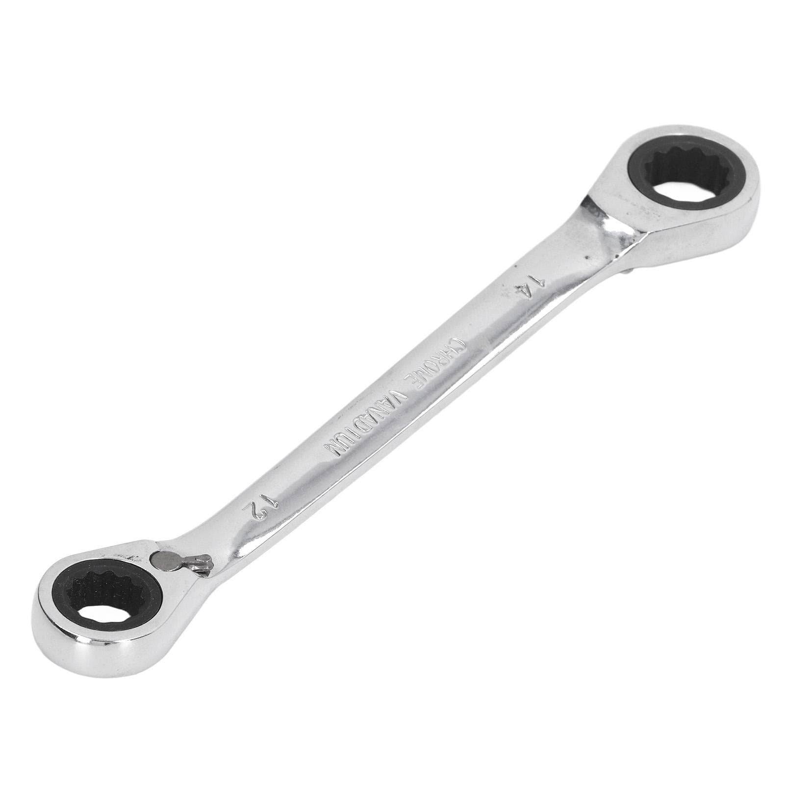 Double Box Ratcheting Wrench 12‑14mm 72 Tooth Chrome Vanadium Steel Double Ended Ratchet Wrench for