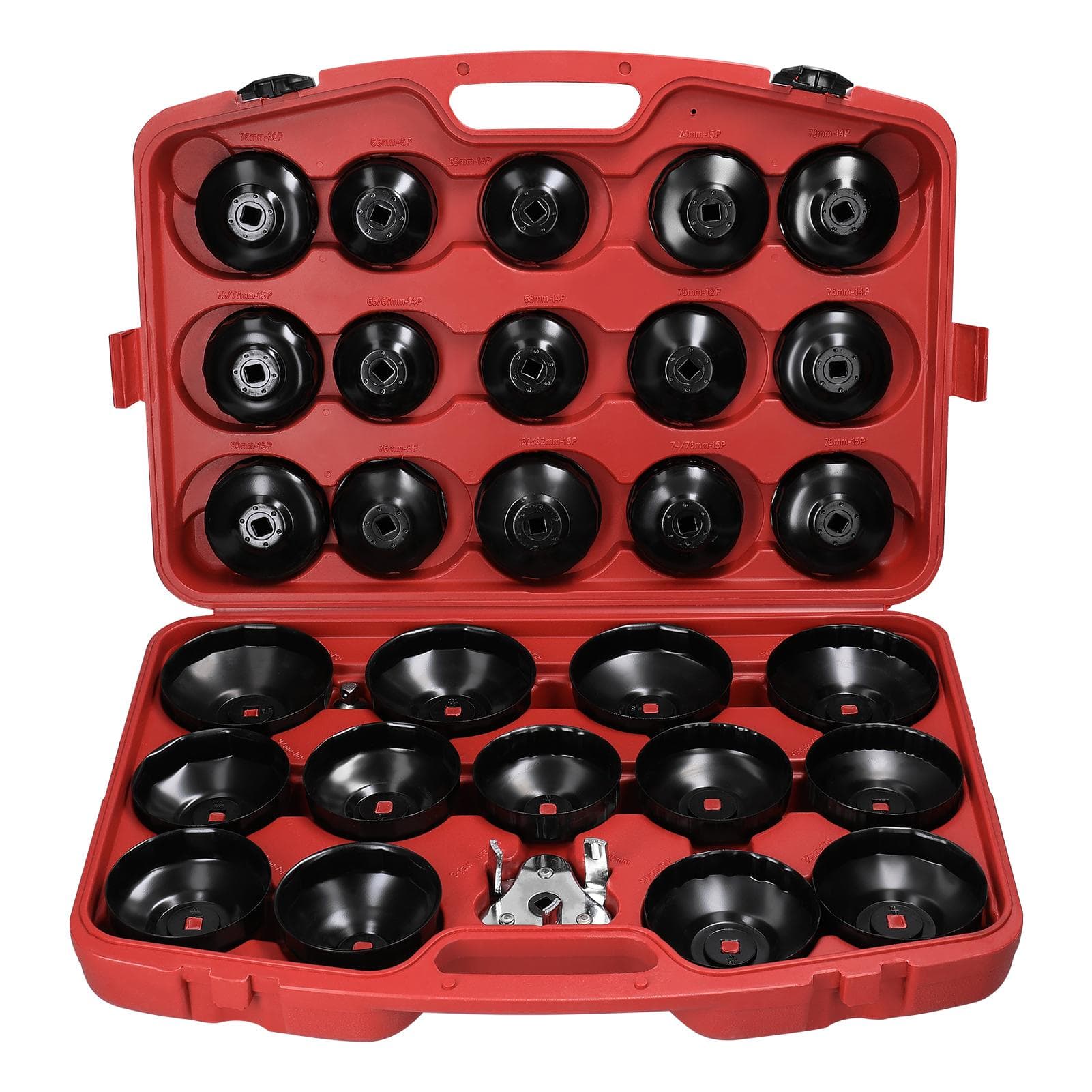 30Pcs Oil Filter Captype Removal Wrench Socket Set 12inch 12.5mm Mouth Car Fuel Filter Remover black