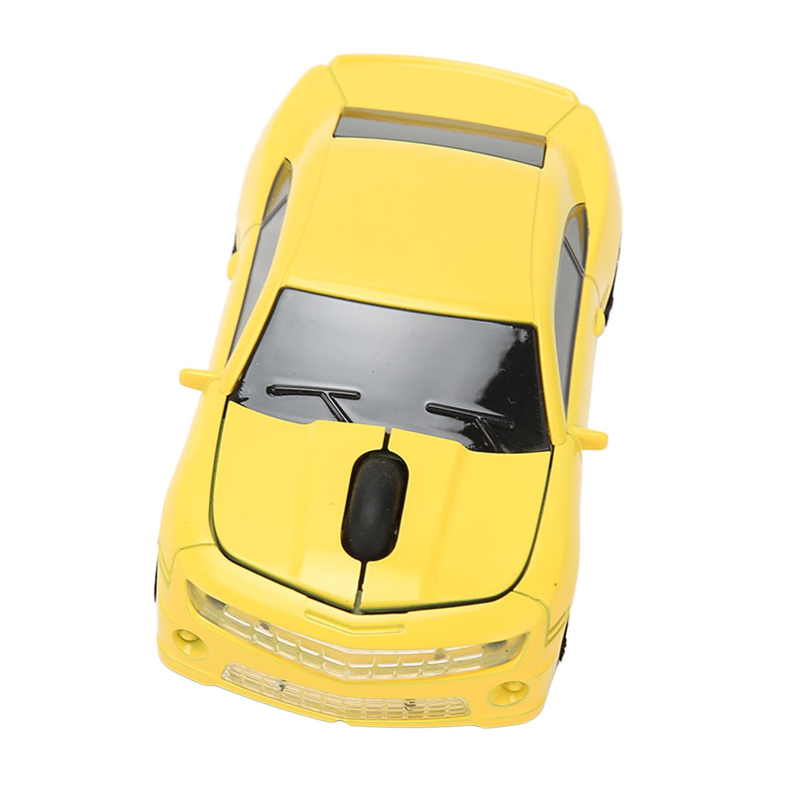 Race Car Wireless Mouse Sports Car Computer Mouse 2.4 GHz LED Light 1600 DPI Optical Sensor for OS yellow