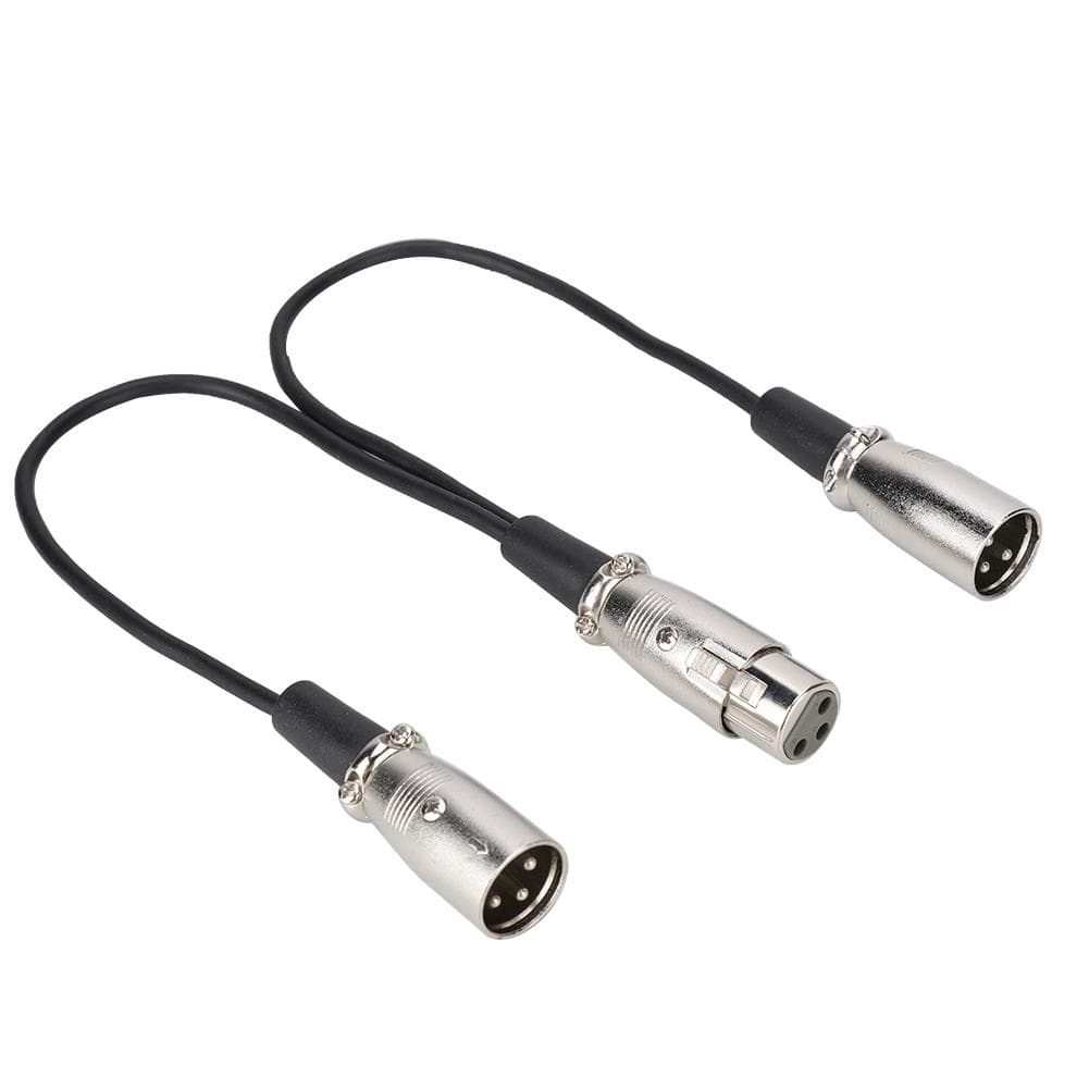 30cm XLR Female Jack to Dual Male Head Splitter Adapter o Mic Extension Cable for Canon
