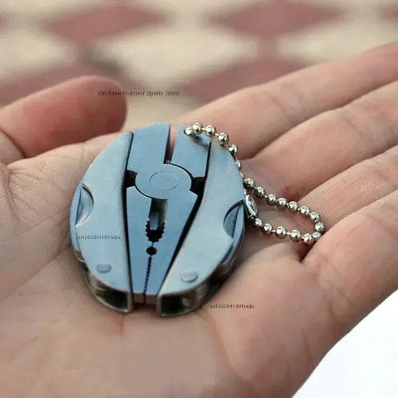 Portable Multifunction Folding Plier,Stainless Steel Foldaway Knife Keychain Screwdriver,Camping Survival EDC Tools Travel Kits silver