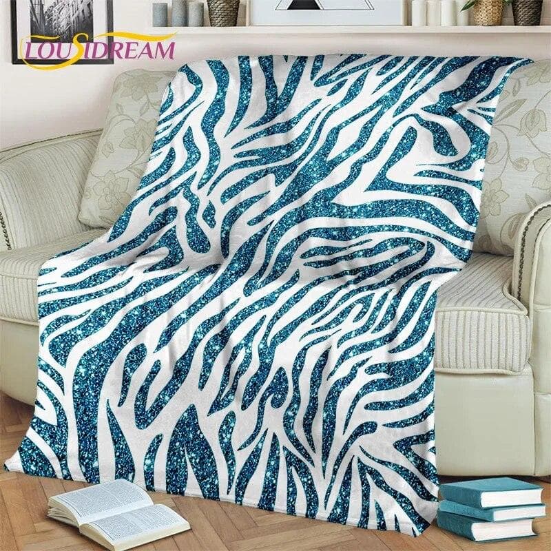 3D Colorful Zebra Stripe Pattern HD Blanket,Soft Throw Blanket for Home Bedroom Bed Sofa Picnic Travel Office Cover Blanket Kids 150x180cm
