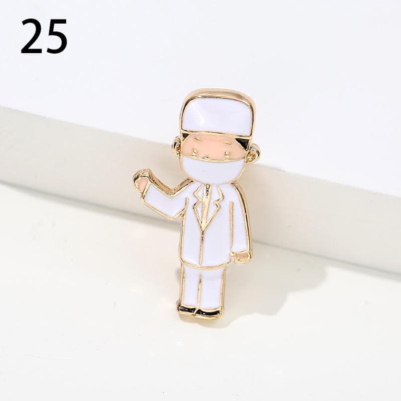 Nurse Hospital Medical Brooches Stethoscope Colorful Heartbeat Shape Enamel Jewelry Doctor Cute 25