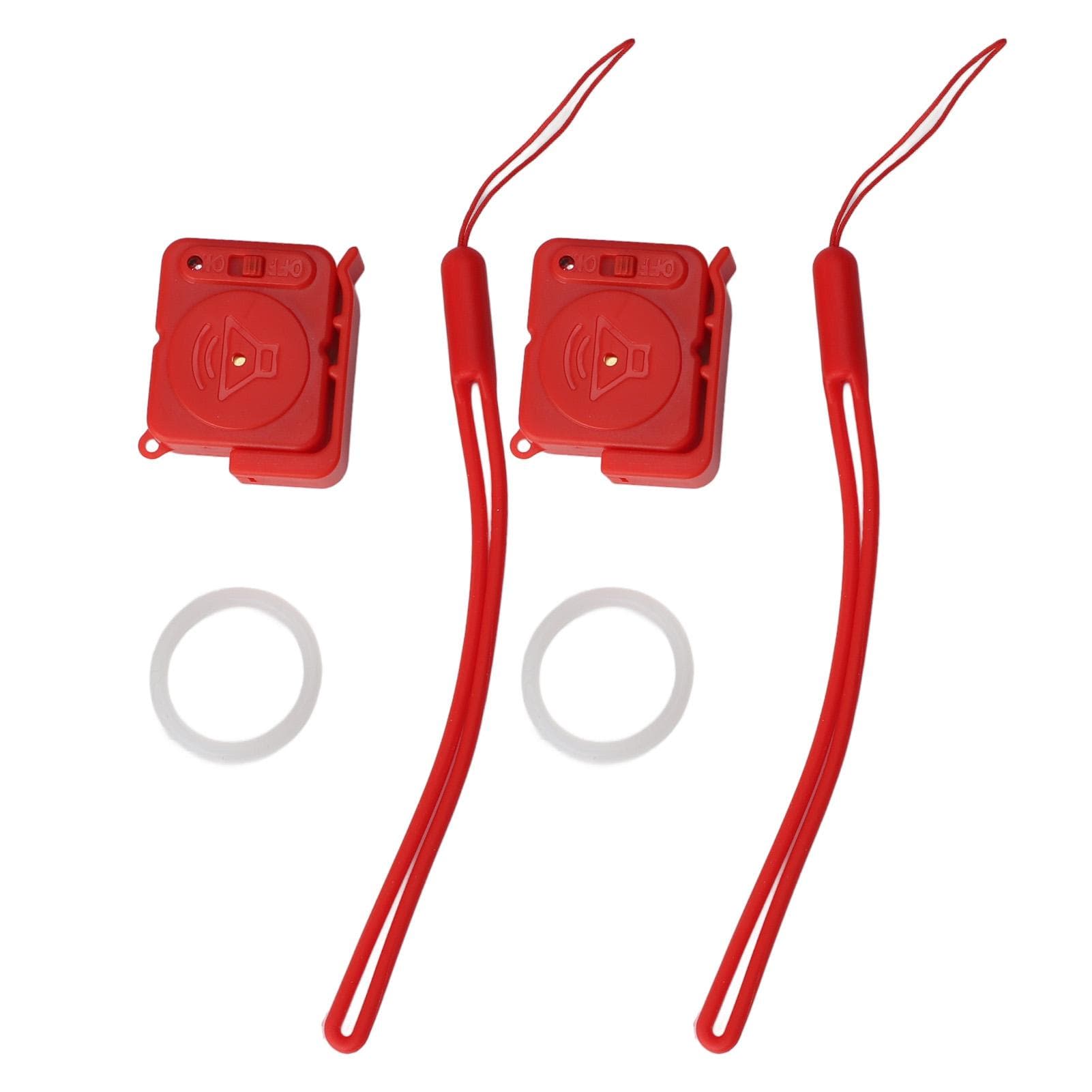 2pcs Door Handle Alarm Anti Theft Vibration Triggered Portable Door Window Alarm for Travel Car red
