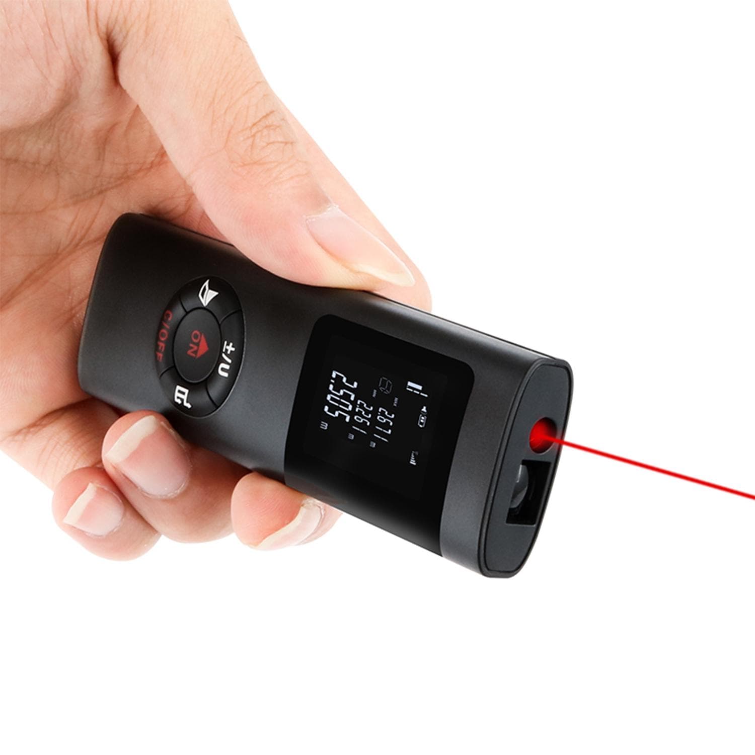 Useful 131Ft Digital Measure Tape L-aser Distance Meter Measuring R-ange black